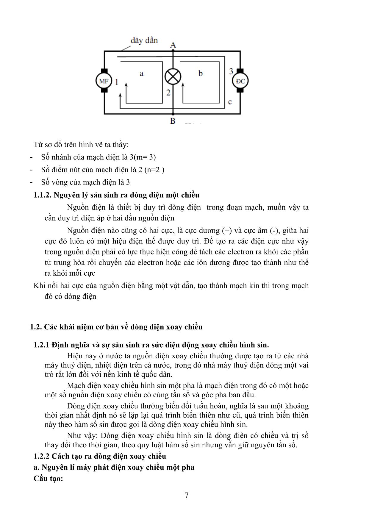 Giáo trình Điện kỹ thuật & Điện tử công nghiệp trang 7