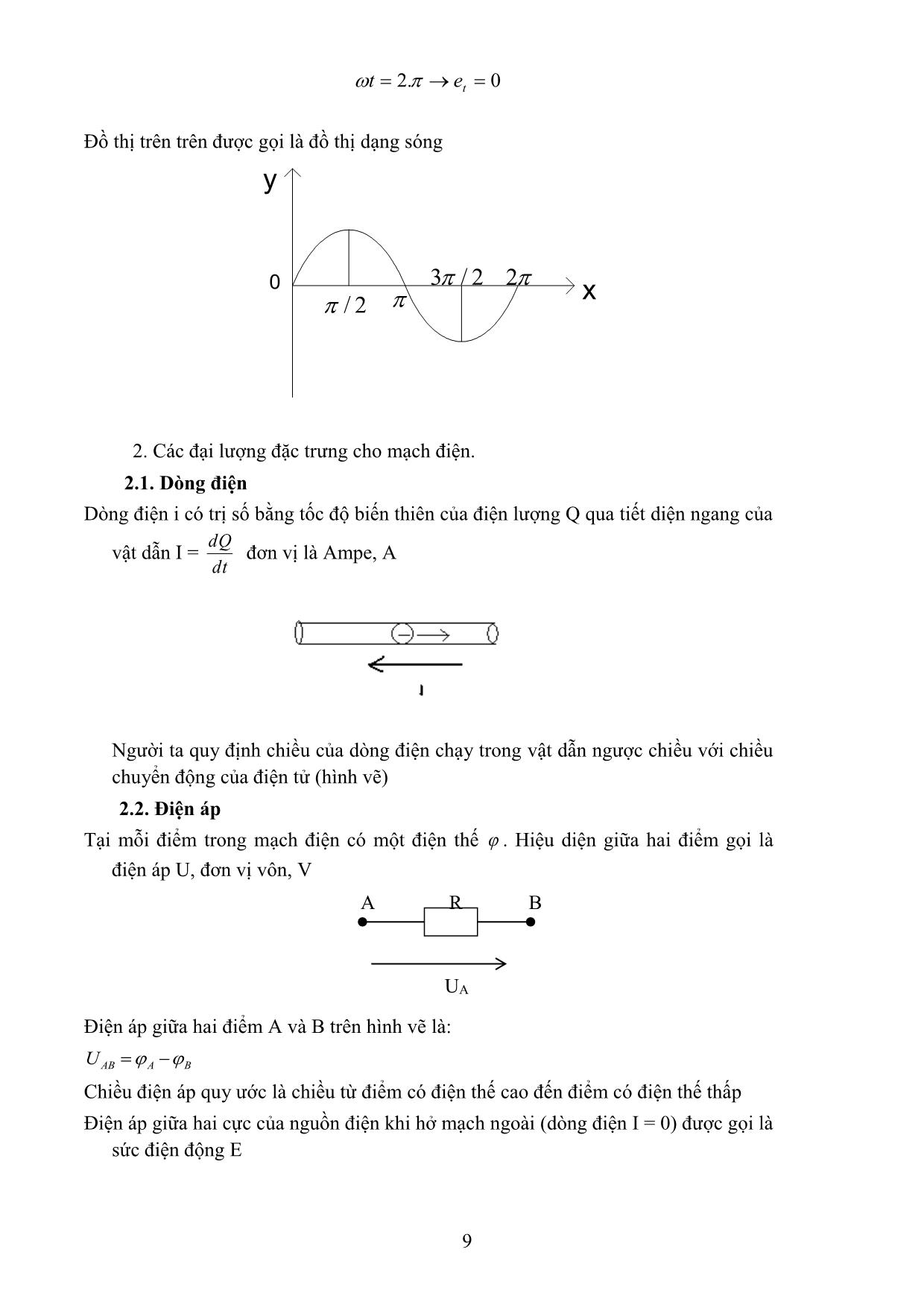 Giáo trình Điện kỹ thuật & Điện tử công nghiệp trang 9