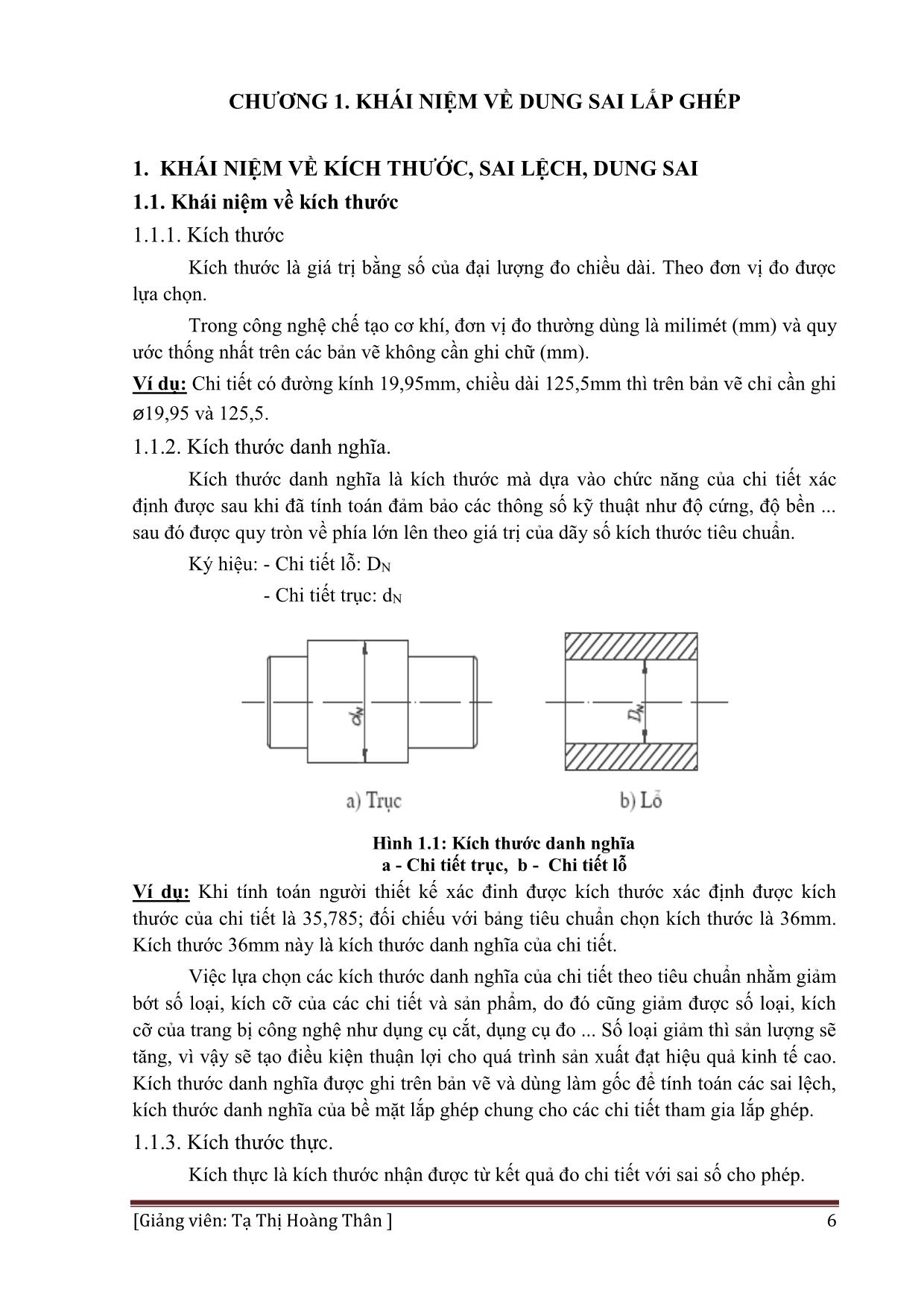 Giáo trình Dung sai lắp ghép và đo lường kỹ thuật - Nghề: Hàn trang 6
