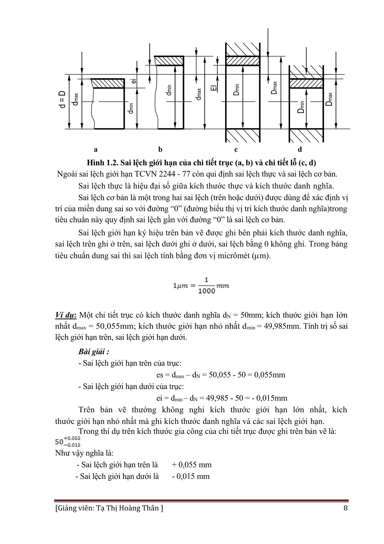 Giáo trình Dung sai lắp ghép và đo lường kỹ thuật - Nghề: Hàn trang 8
