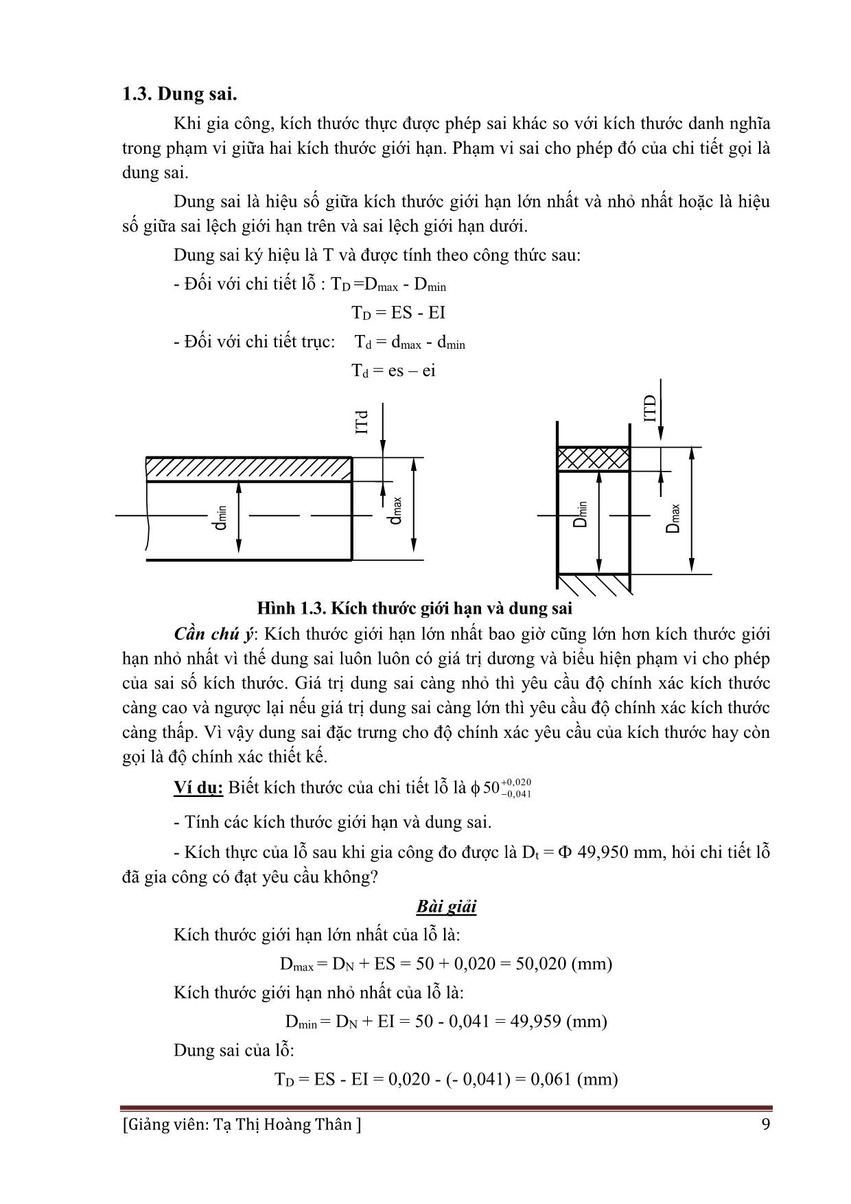 Giáo trình Dung sai lắp ghép và đo lường kỹ thuật - Nghề: Hàn trang 9