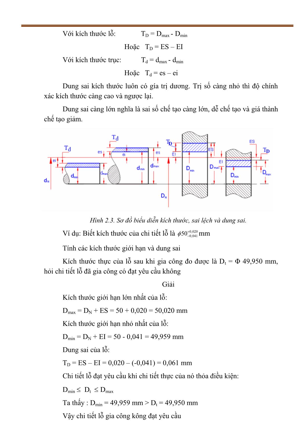 Bài giảng Dung sai LG & Đo lường kĩ thuật trang 10