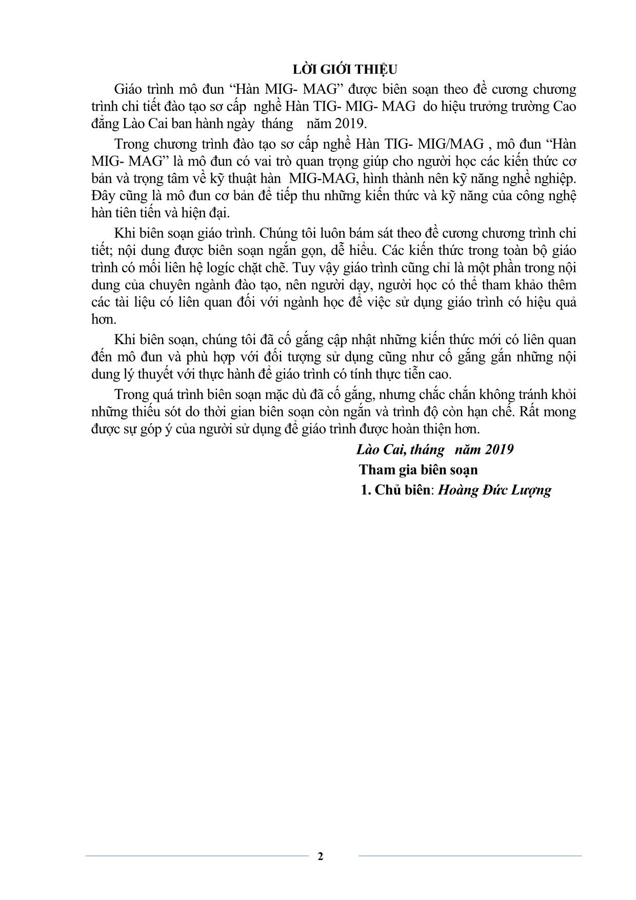Giáo trình sơ cấp Hàn MIG-MAG trang 4