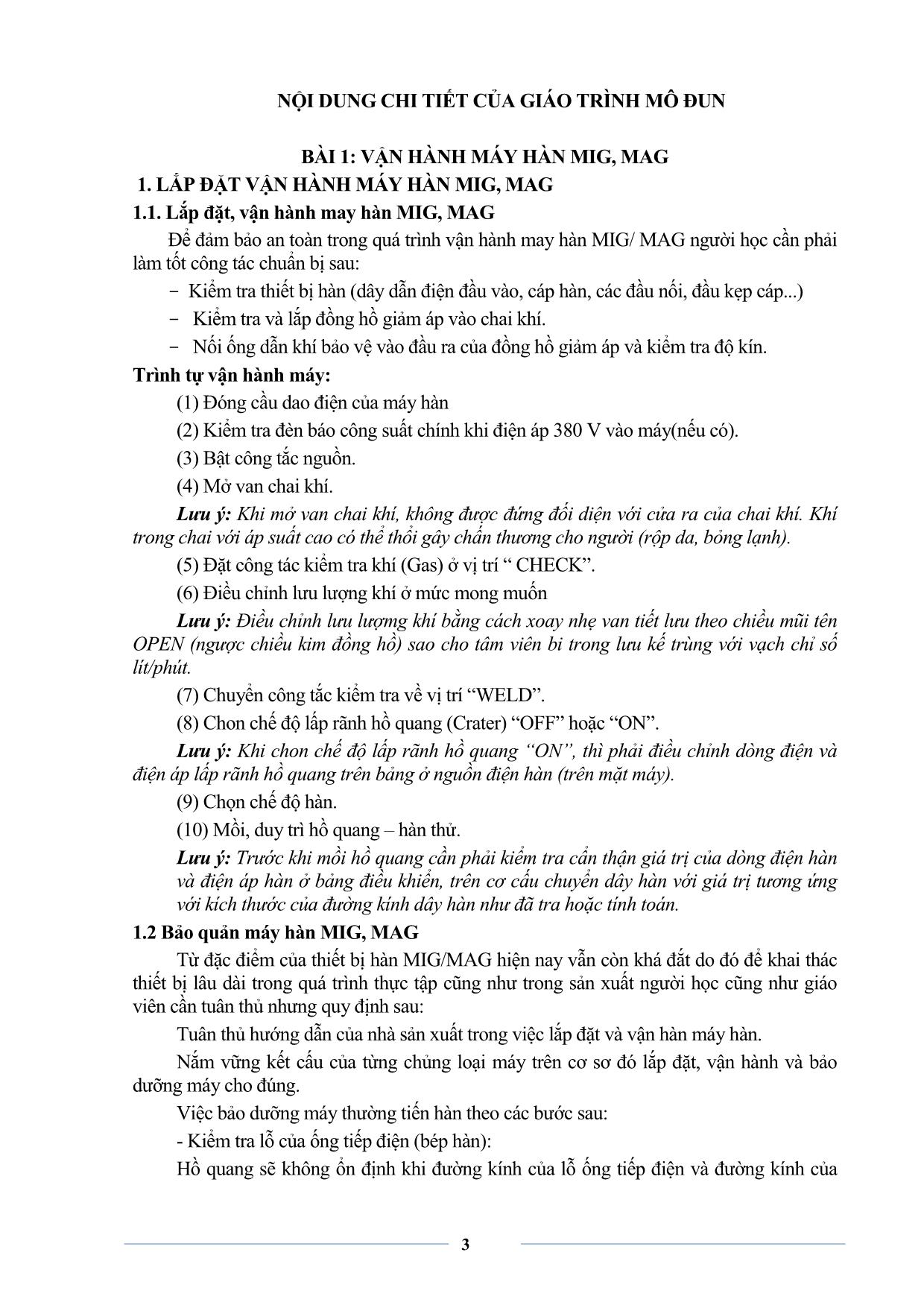 Giáo trình Hàn MIG-MAG cơ bản trang 5