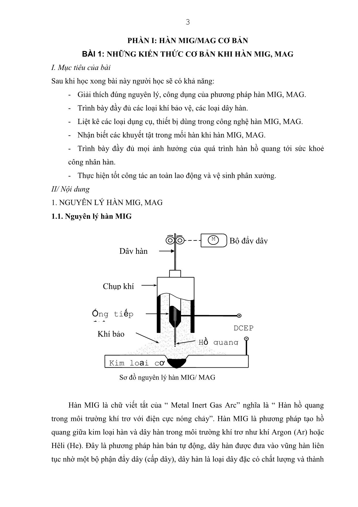 Giáo trình mô đun Hàn MIG/MAG cơ bản và nâng cao trang 4
