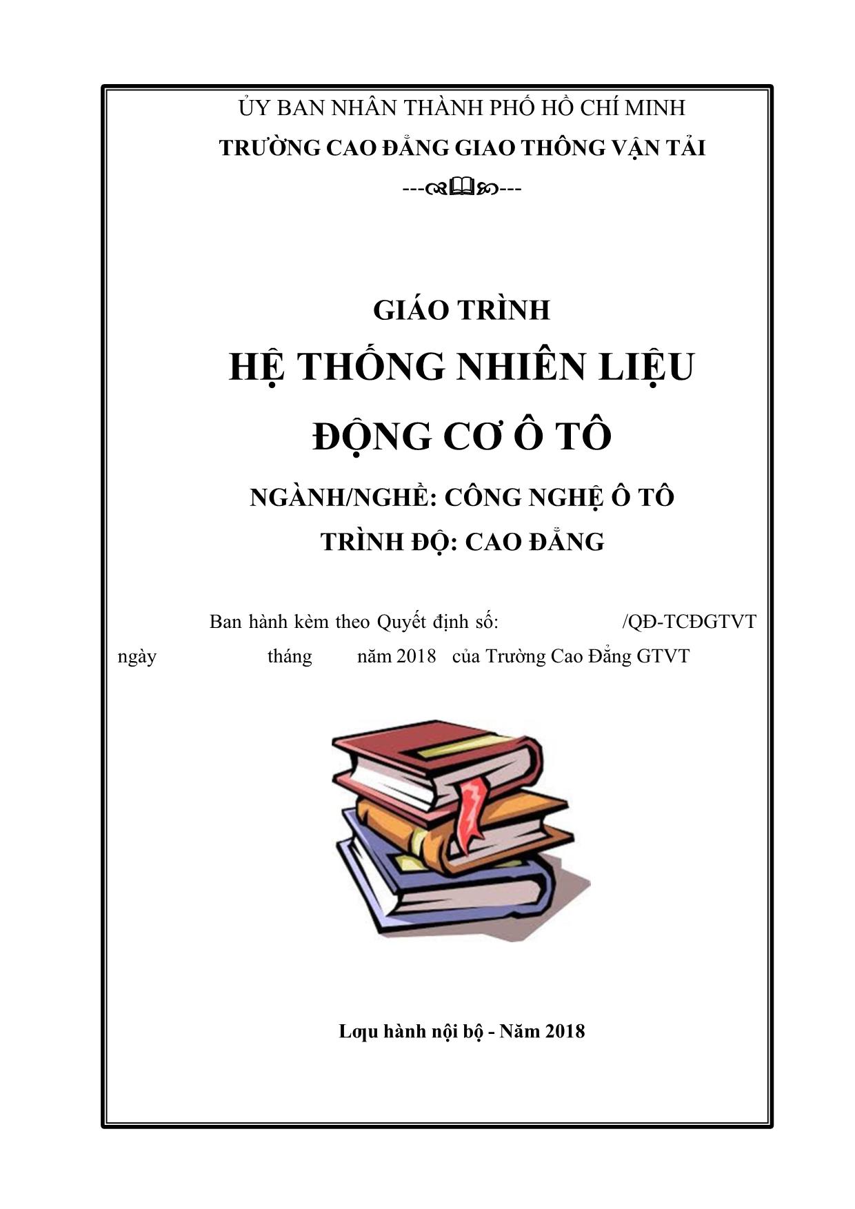 Giáo trình Hệ thống nhiên liệu động cơ ô tô trang 1