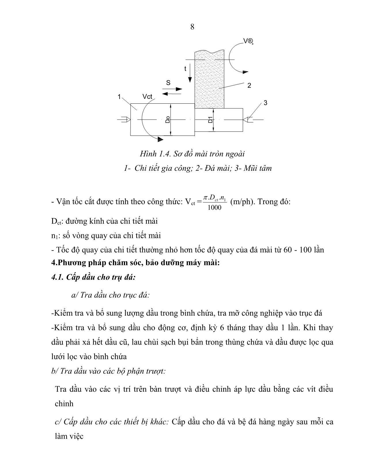 Giáo trình Mài trụ ngoài, mài côn ngoài trang 9