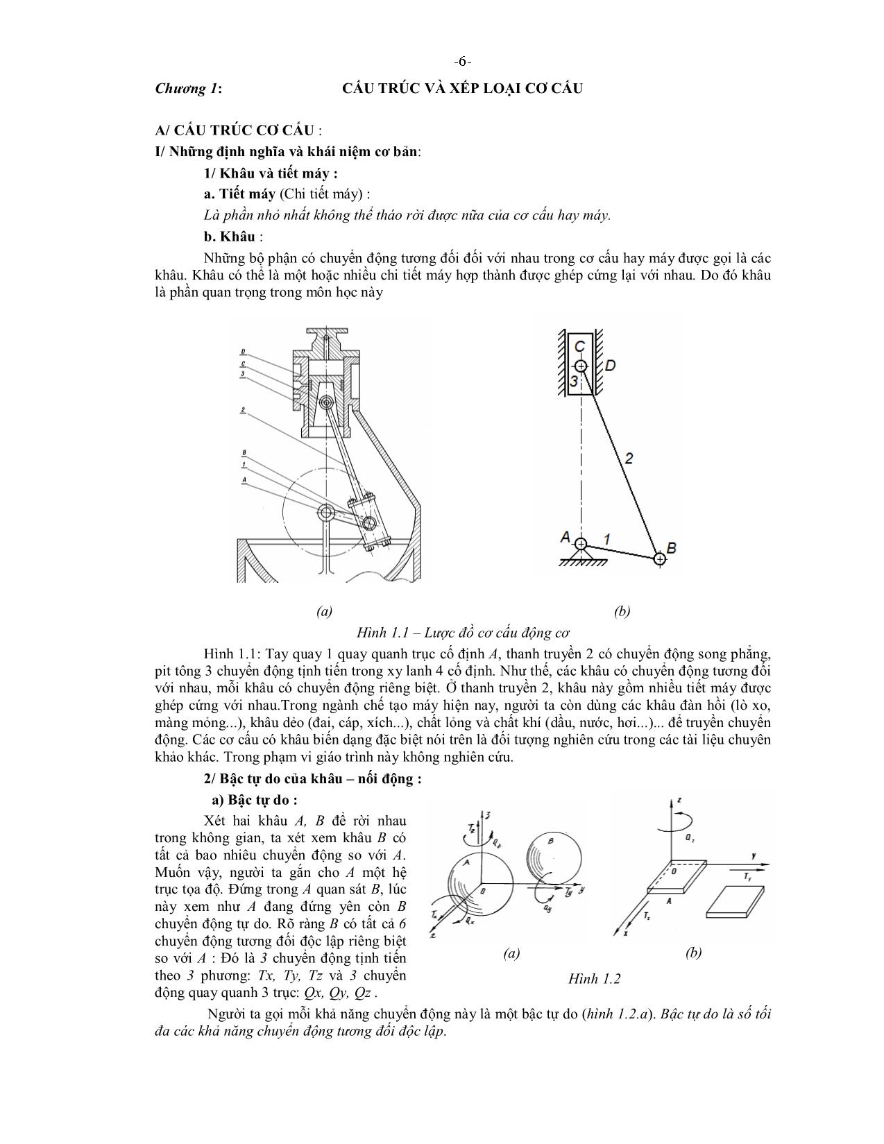 Giáo trình Nguyên lý máy - Trần Ngọc Nhuần trang 6