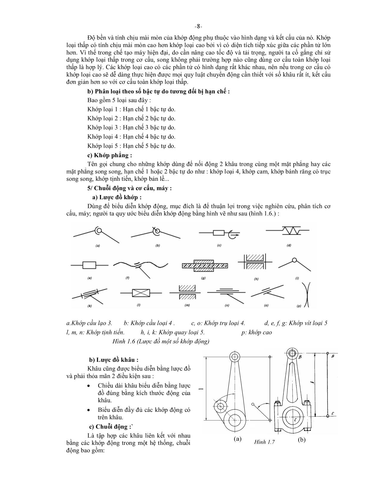 Giáo trình Nguyên lý máy - Trần Ngọc Nhuần trang 8