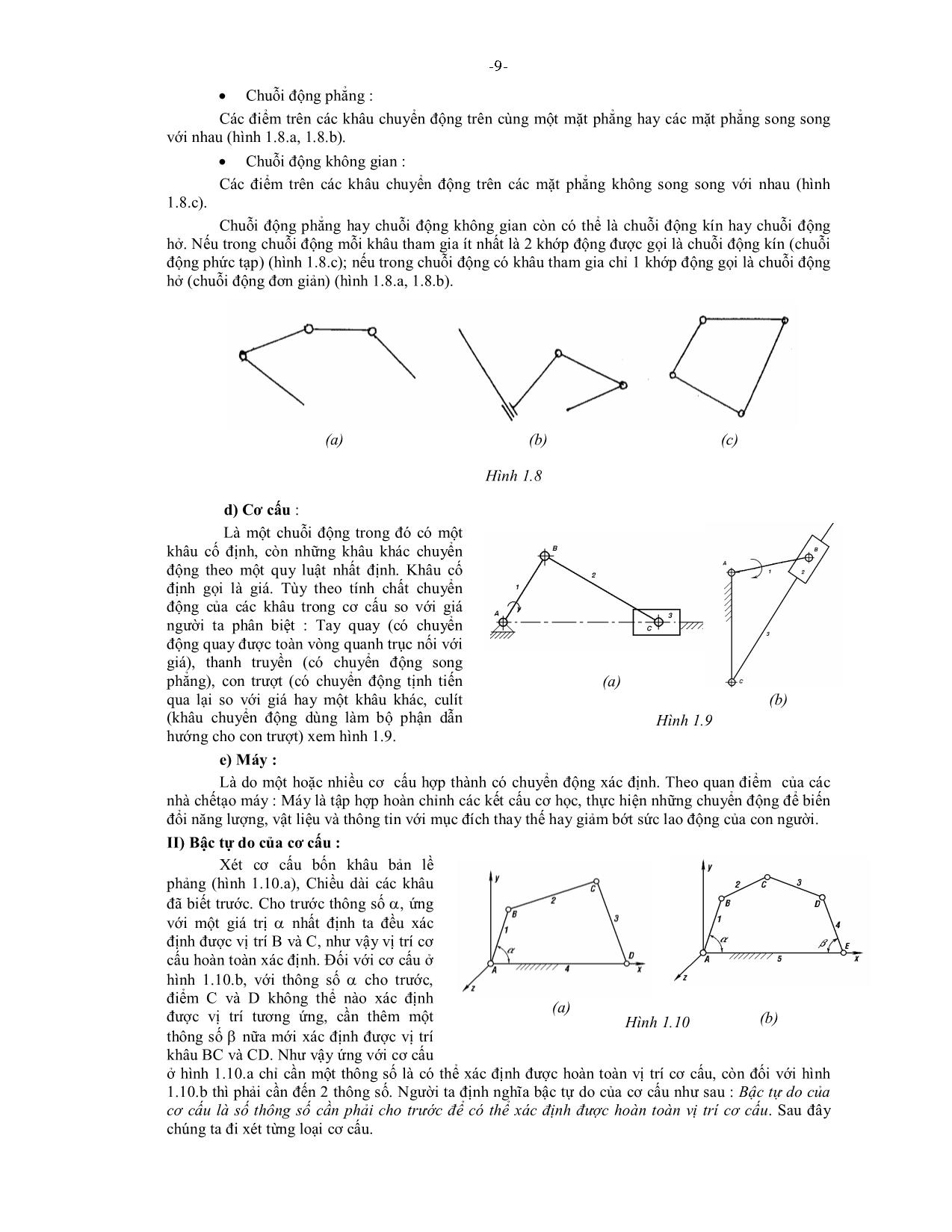 Giáo trình Nguyên lý máy - Trần Ngọc Nhuần trang 9