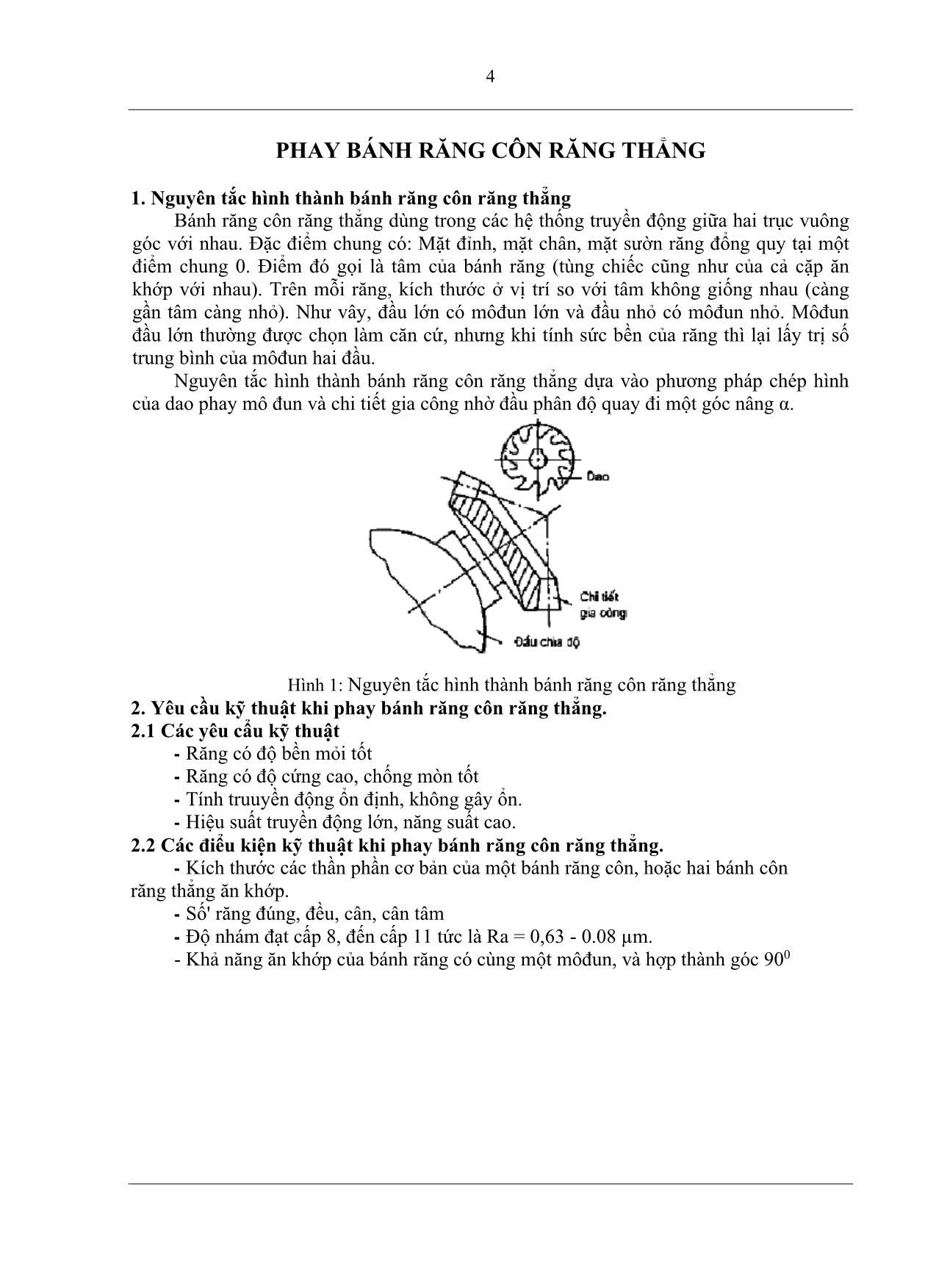 Giáo trình Phay bánh răng côn răng thẳng trang 4