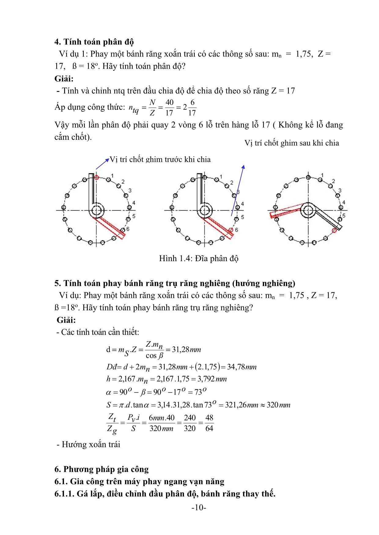 Giáo trình Phay bánh răng trụ răng nghiêng & rãnh xoắn trang 10