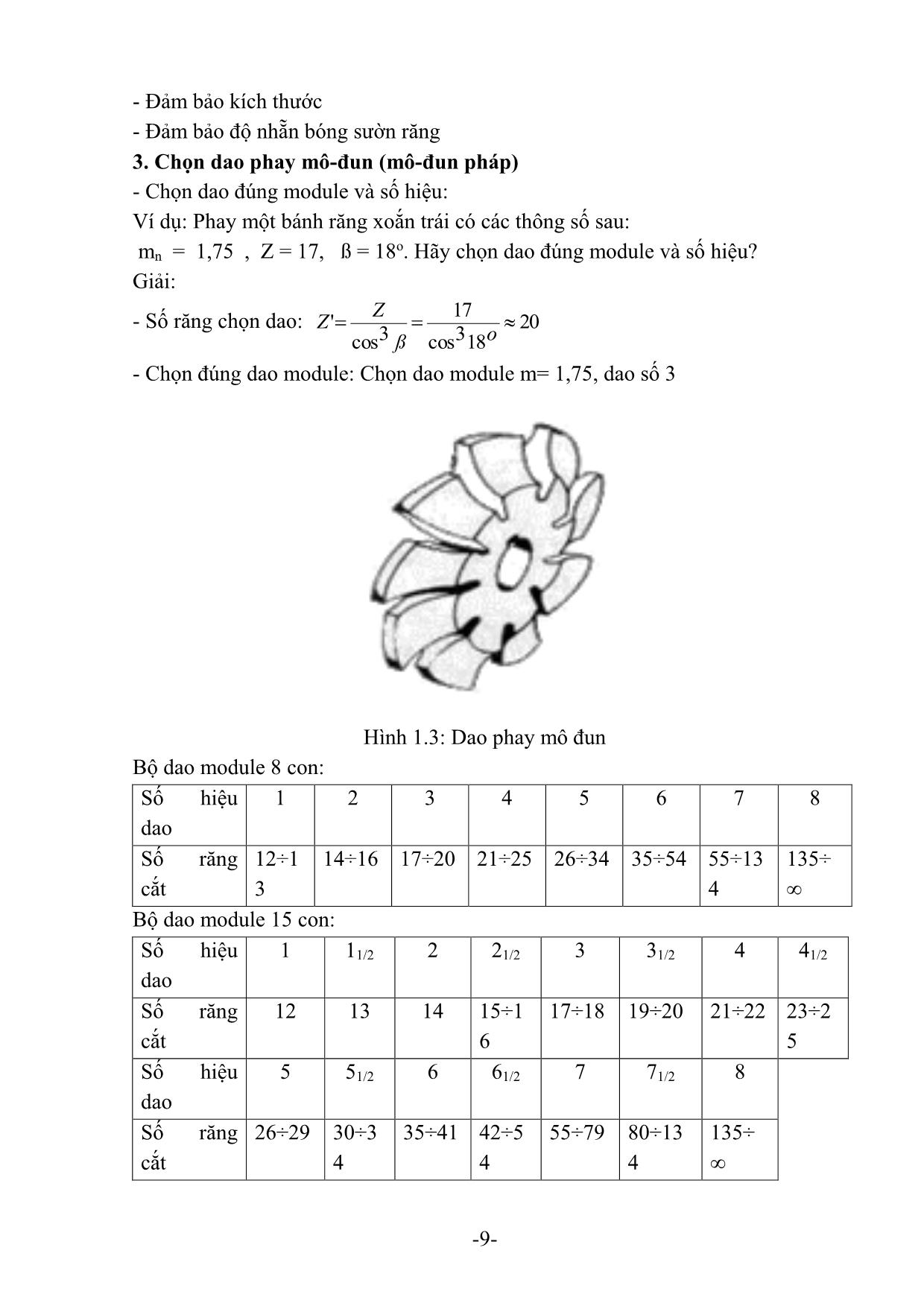 Giáo trình Phay bánh răng trụ răng nghiêng & rãnh xoắn trang 9