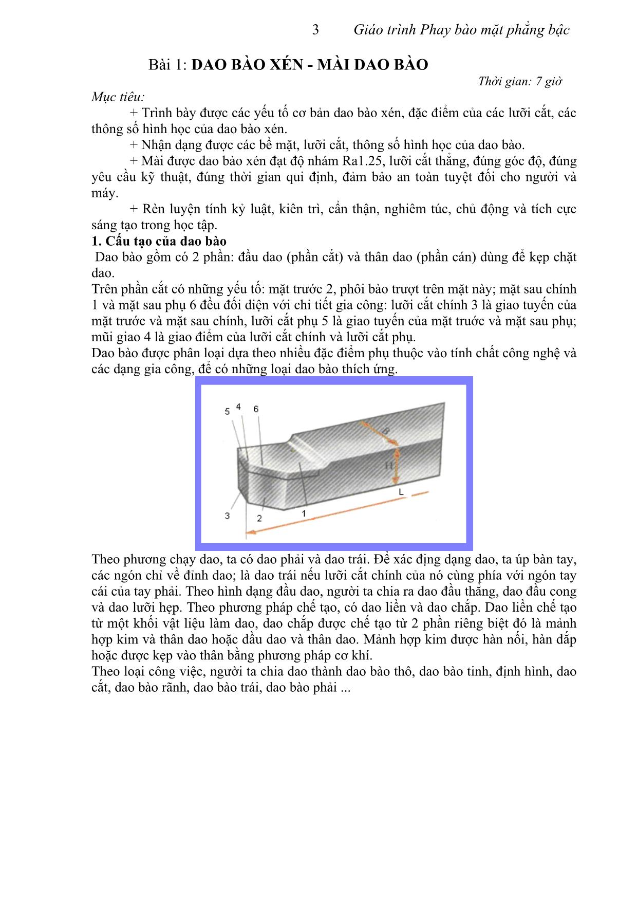 Giáo trình Phay bào mặt phẳng bậc trang 3