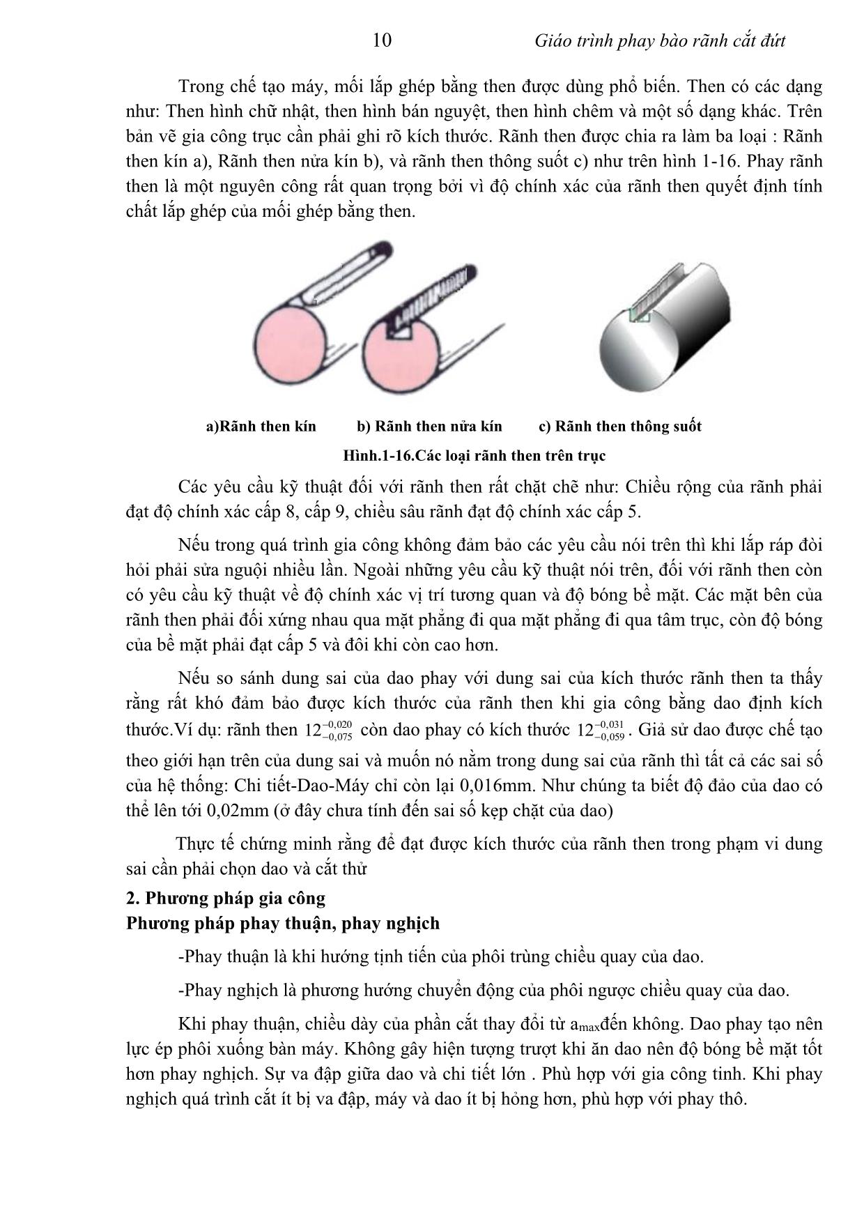 Giáo trình Phay bào rãnh cắt đứt trang 10