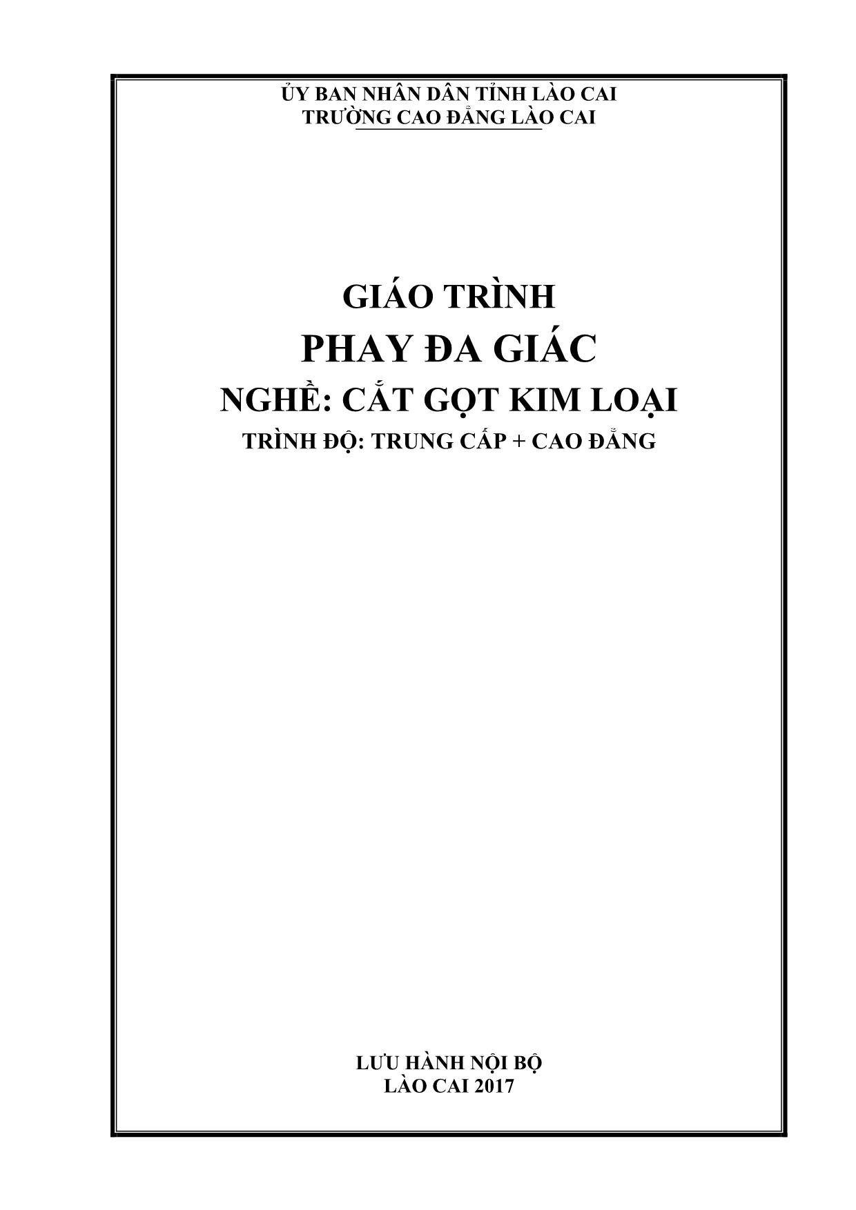 Giáo trình Phay đa giác trang 1