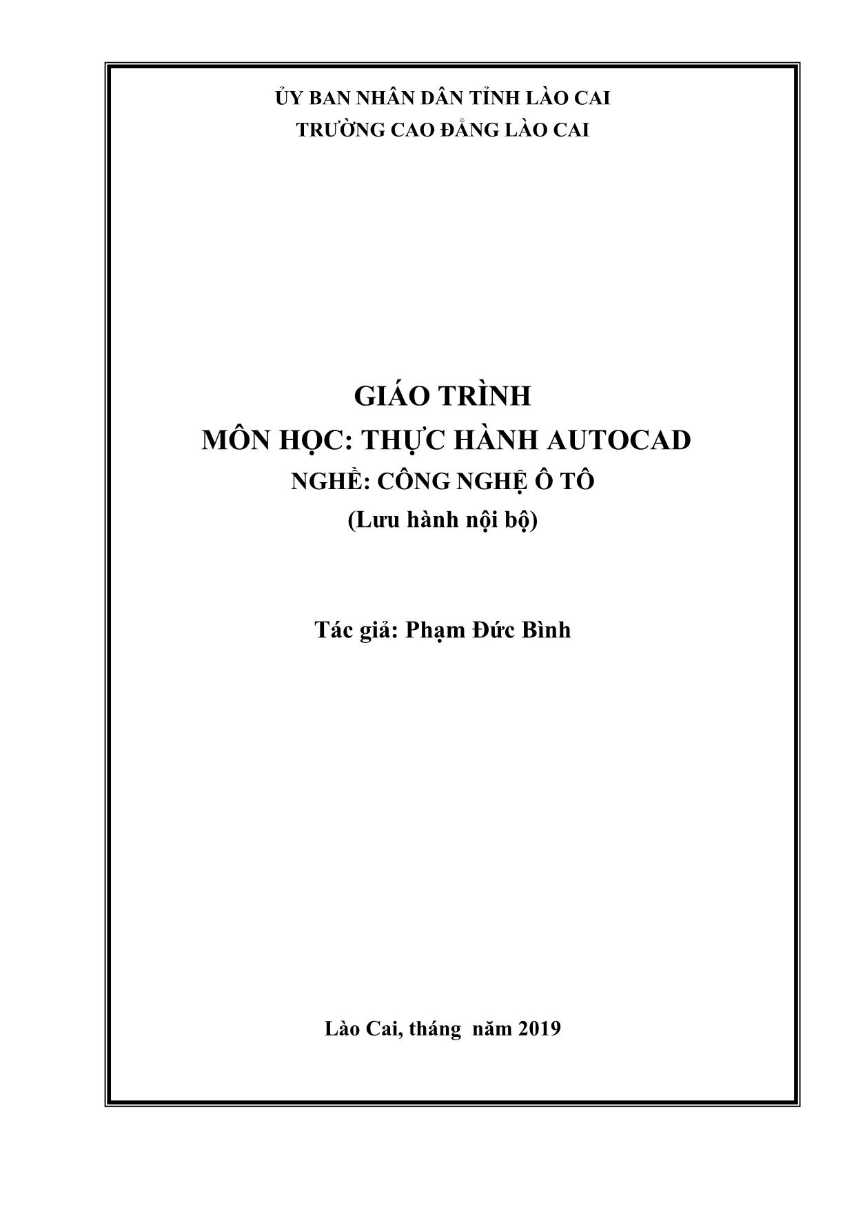 Giáo trình Thực hành AutoCad trang 1