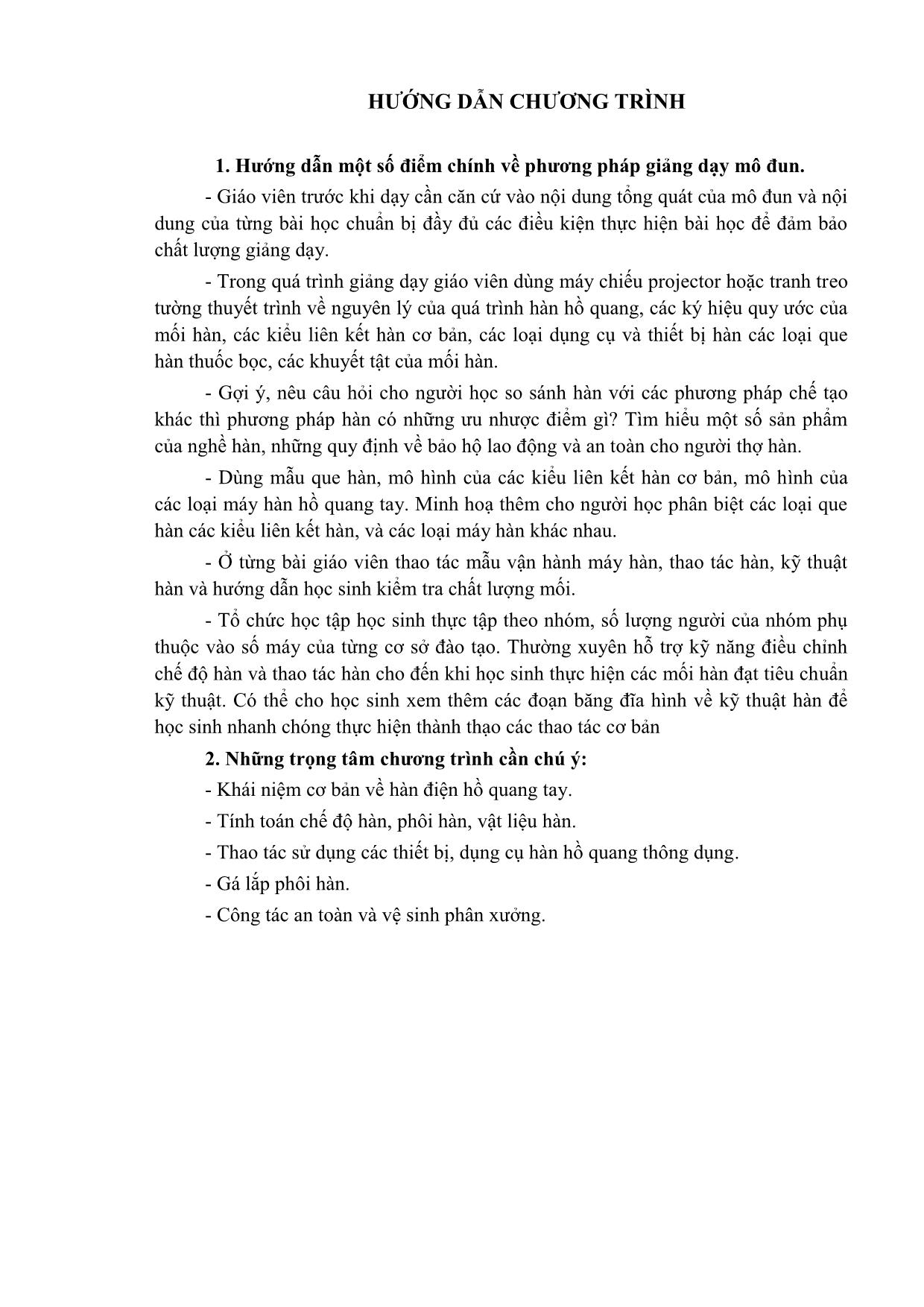 Giáo trình Thực hành Hàn điện cơ bản trang 2