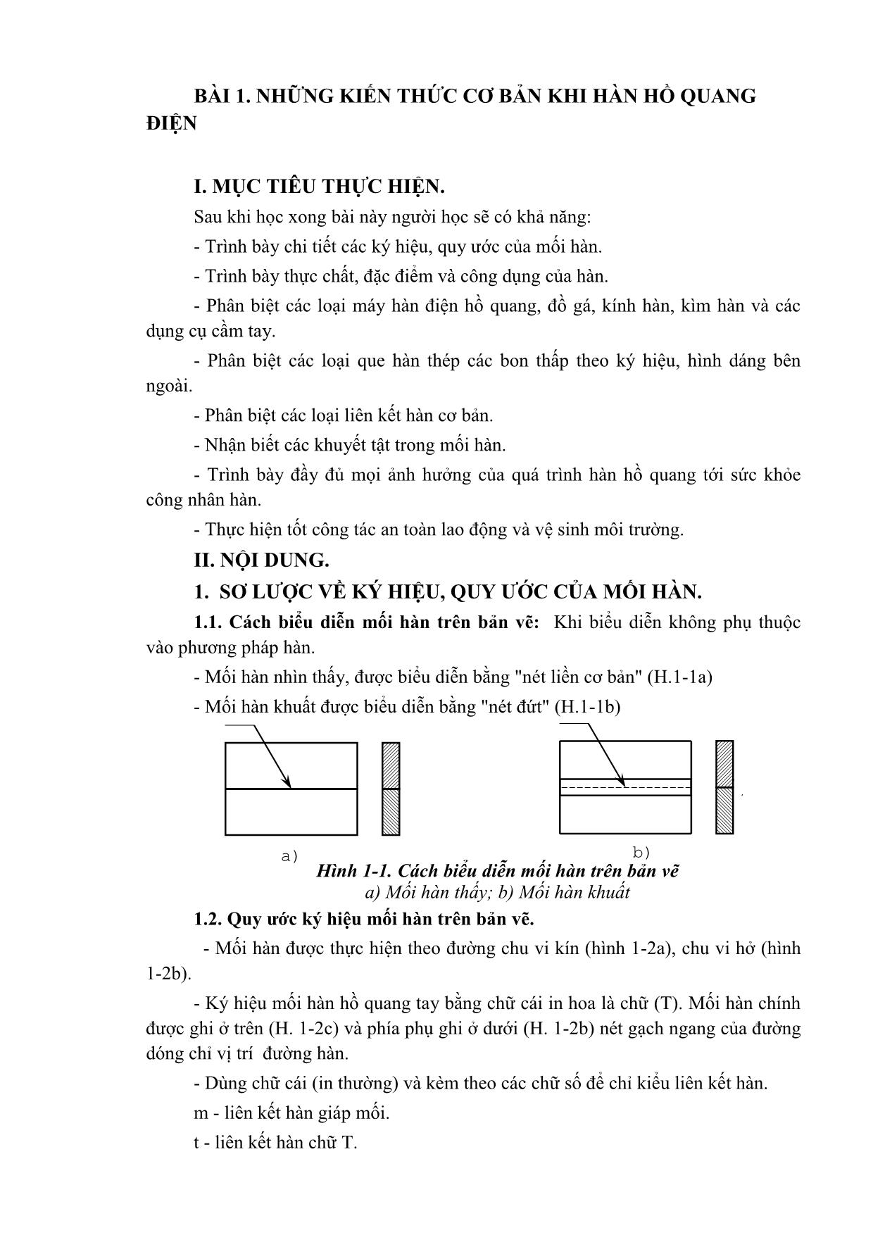 Giáo trình Thực hành Hàn điện cơ bản trang 3