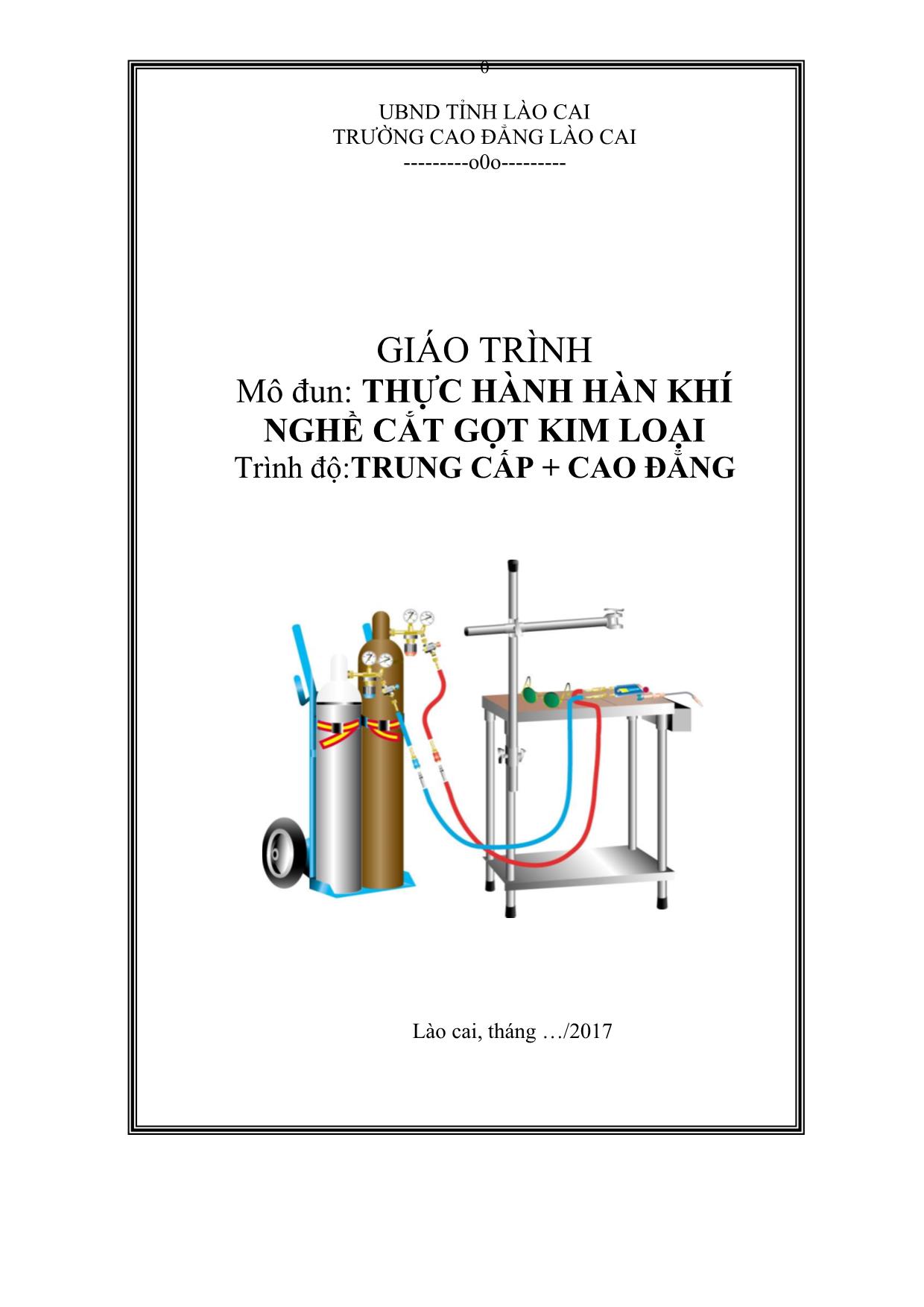 Giáo trình mô đun Thực hành hàn khí trang 1