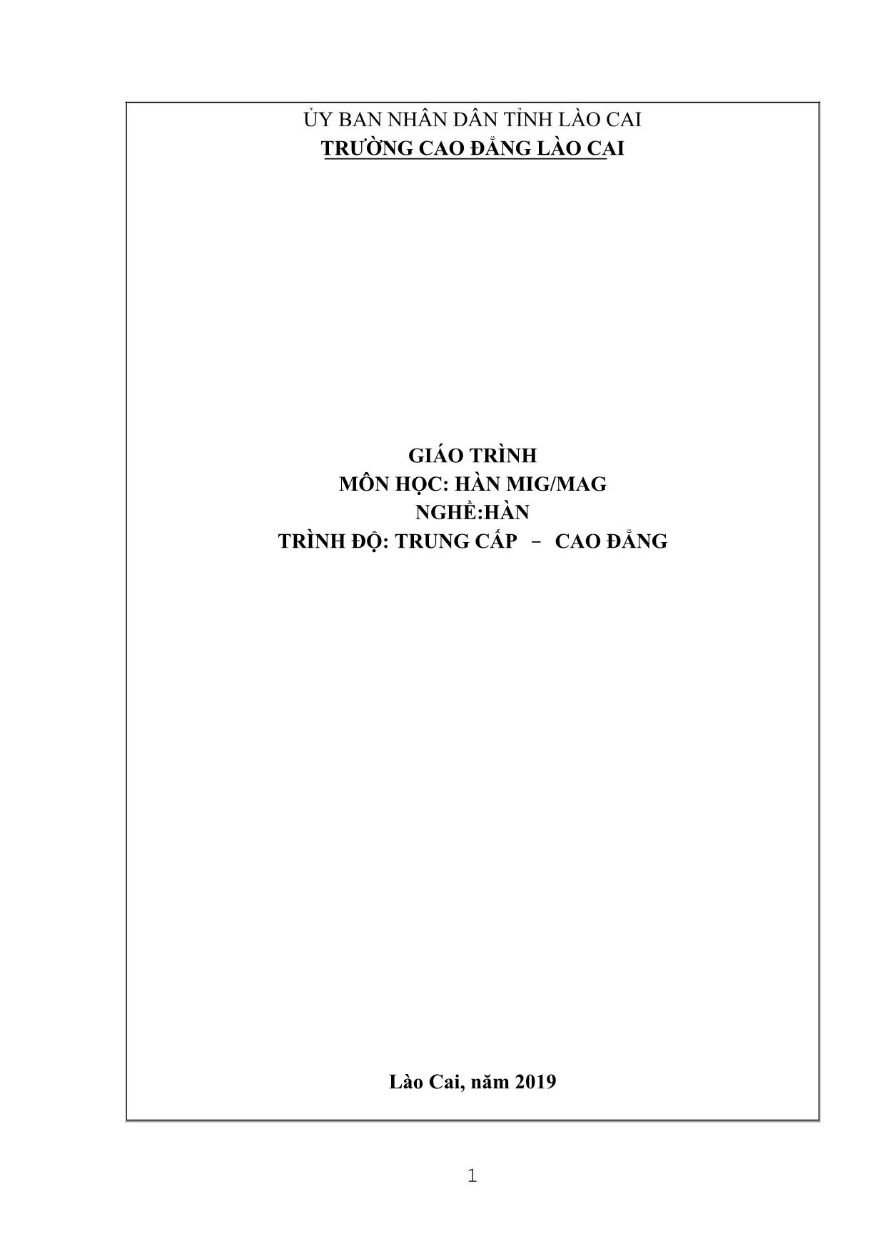 Giáo trình Hàn MIG/MAG (Mới) trang 1