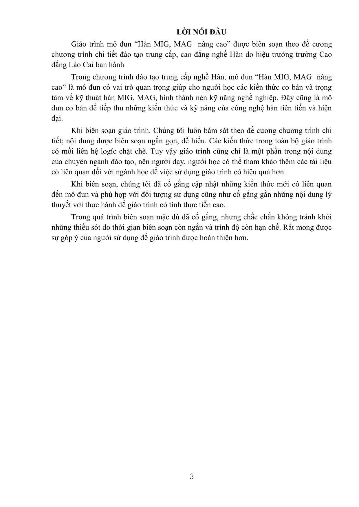 Giáo trình Hàn MIG/MAG (Mới) trang 3