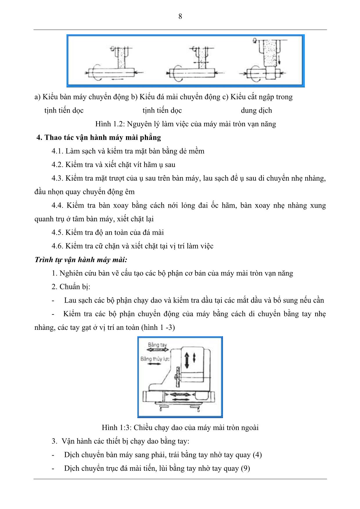 Giáo trình mô đun Mài trụ ngoài, mài côn ngoài trang 8