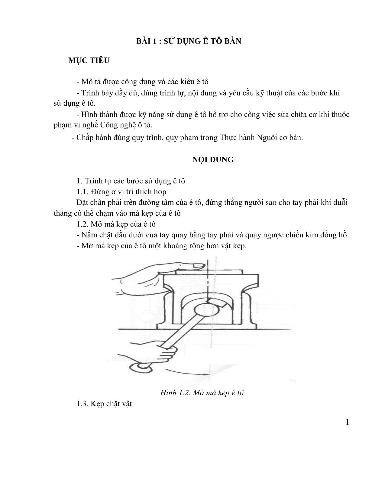 Giáo trình Thực hành nguội cơ bản - Nghề: Cắt gọn kim loại trang 4