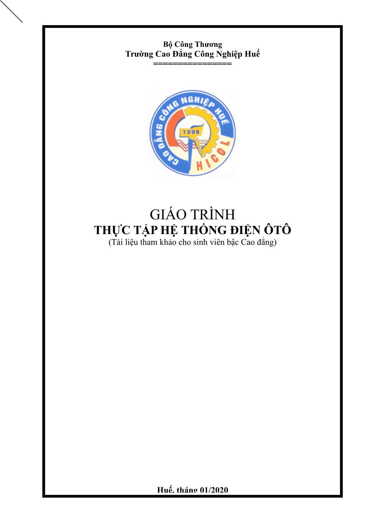 Giáo trình Thực tập hệ thống điện ô tô (Mới) trang 1