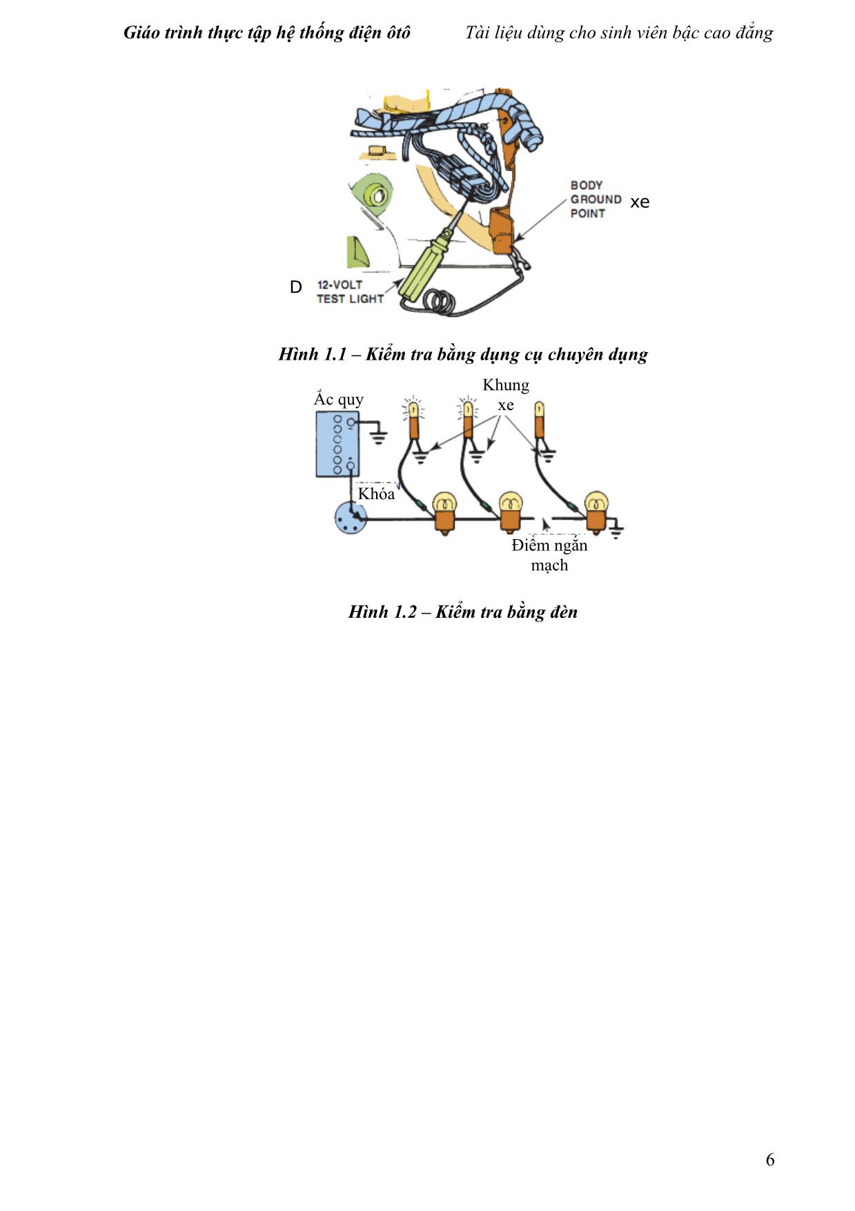 Giáo trình Thực tập hệ thống điện ô tô (Mới) trang 7