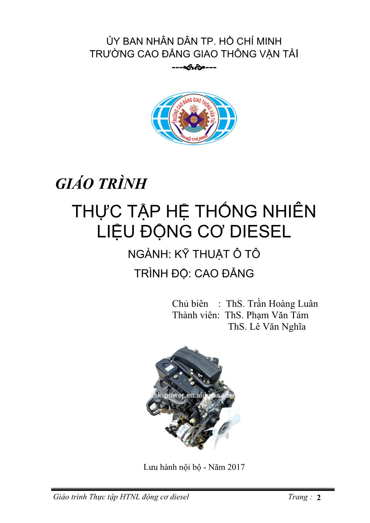 Giáo trình Thực tập hệ thống nhiên liệu động cơ diesel trang 2