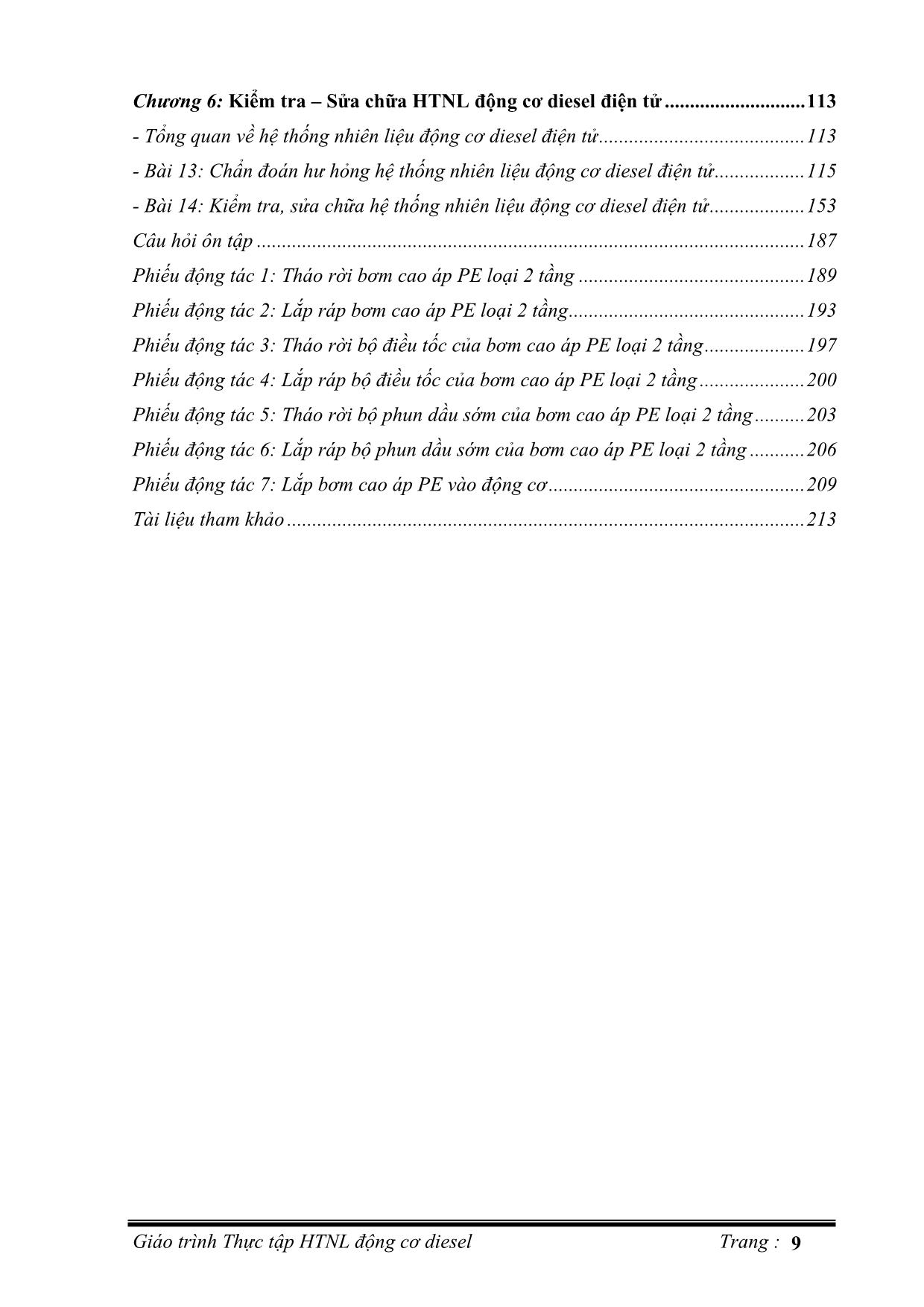 Giáo trình Thực tập hệ thống nhiên liệu động cơ diesel trang 9