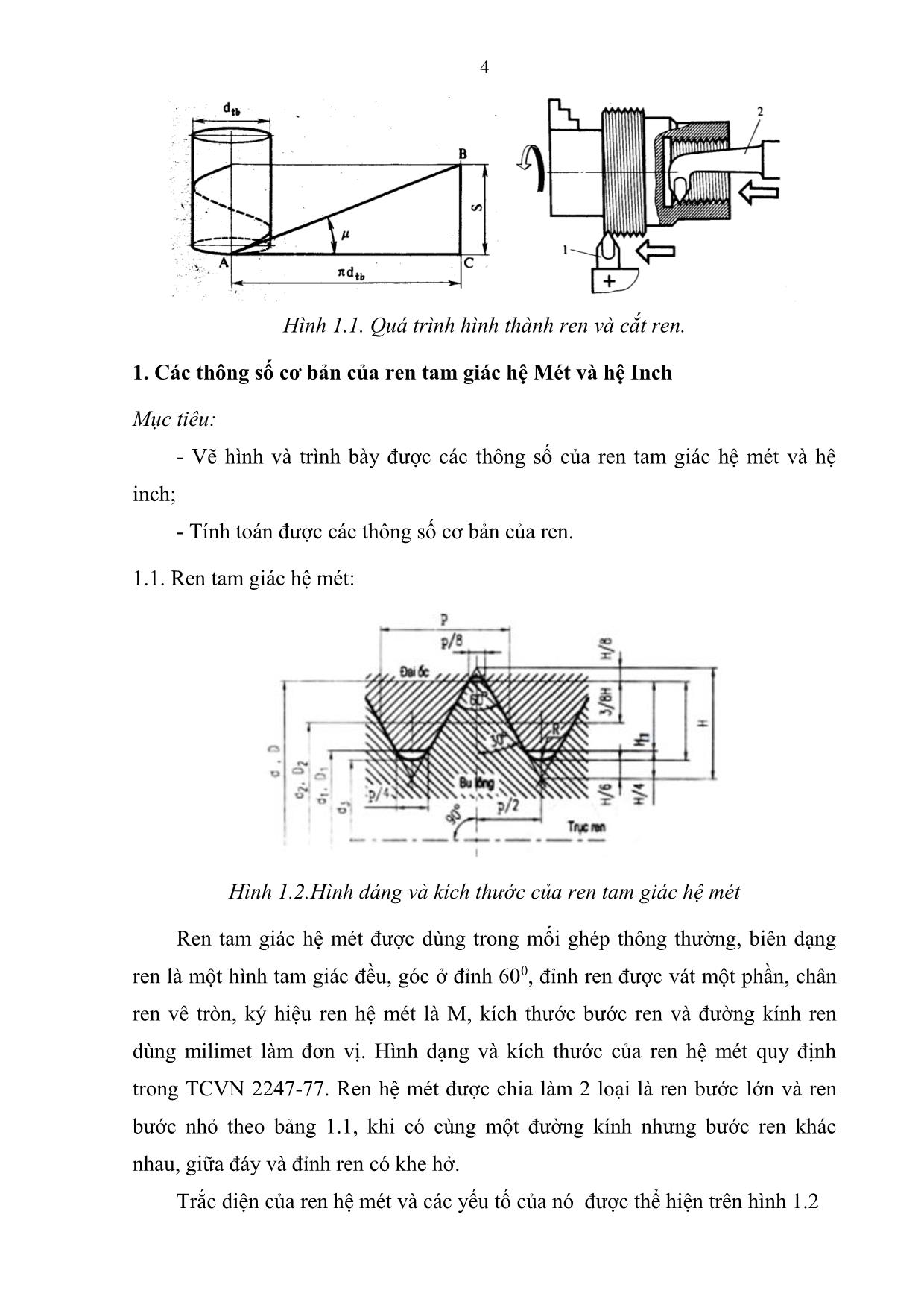 Giáo trình Tiện ren - Nghề: Cắt gọt kim loại trang 5