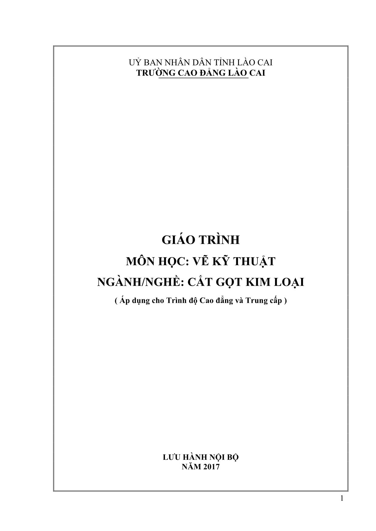 Giáo trình Vẽ kỹ thuật trang 1