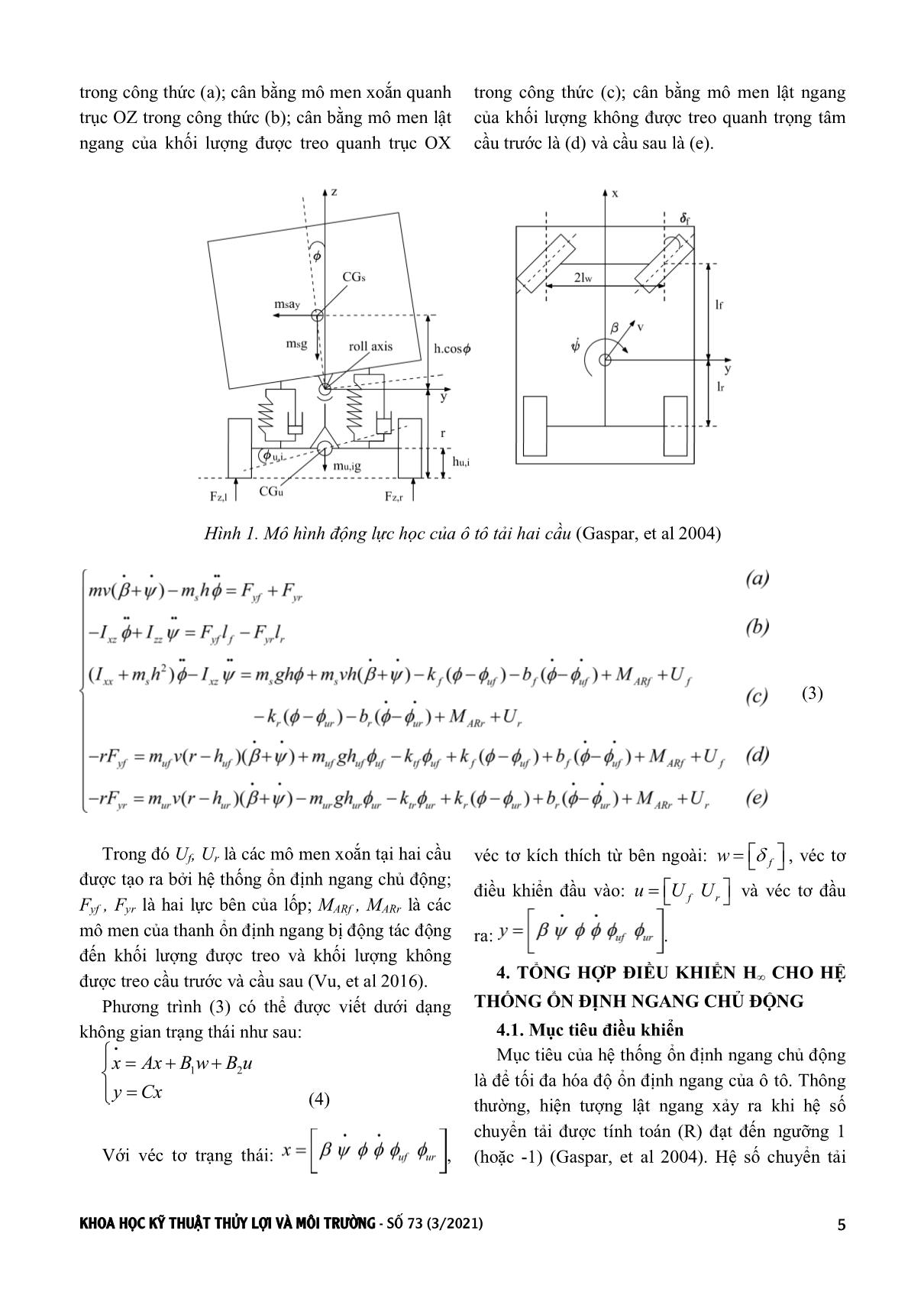 Lựa chọn tối ưu hàm trọng số của bộ điều khiển H cho hệ thống ổn định ngang chủ động trên ô tô tải trang 3