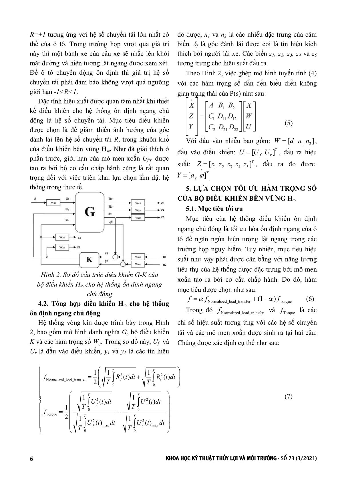 Lựa chọn tối ưu hàm trọng số của bộ điều khiển H cho hệ thống ổn định ngang chủ động trên ô tô tải trang 4