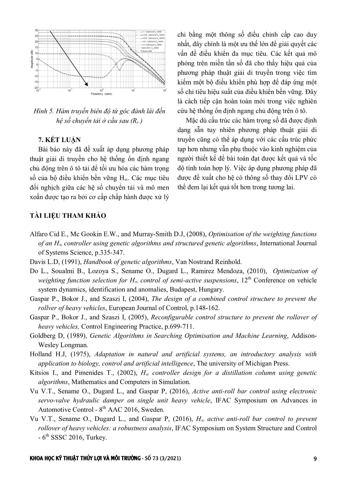 Lựa chọn tối ưu hàm trọng số của bộ điều khiển H cho hệ thống ổn định ngang chủ động trên ô tô tải trang 7