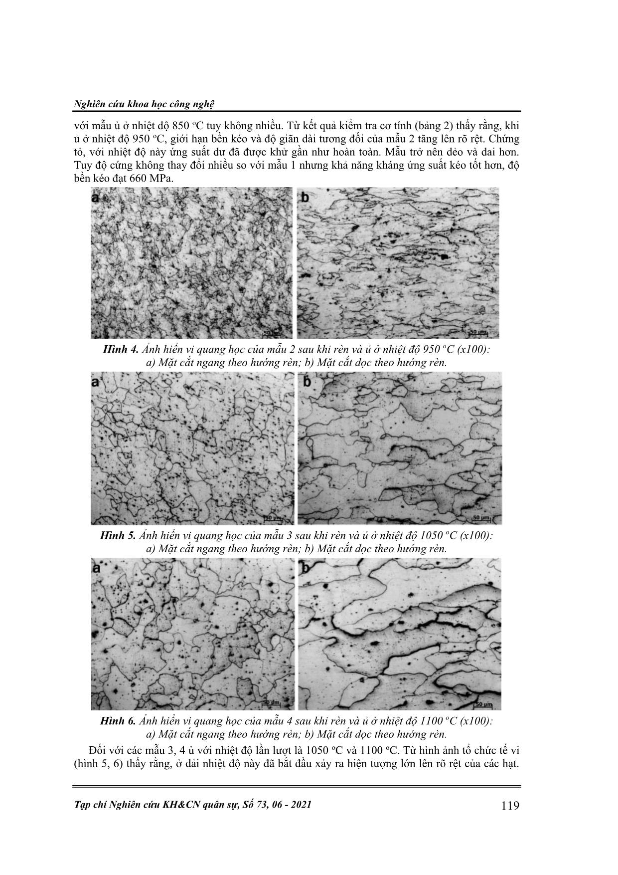 Nghiên cứu ảnh hưởng của nhiệt độ ủ sau gia công biến dạng tới cấu trúc và cơ tính vật liệu Molipden trang 4