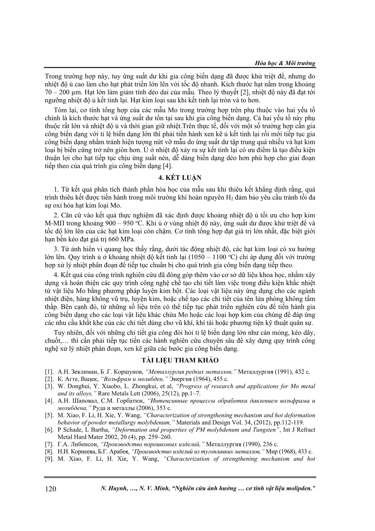 Nghiên cứu ảnh hưởng của nhiệt độ ủ sau gia công biến dạng tới cấu trúc và cơ tính vật liệu Molipden trang 5