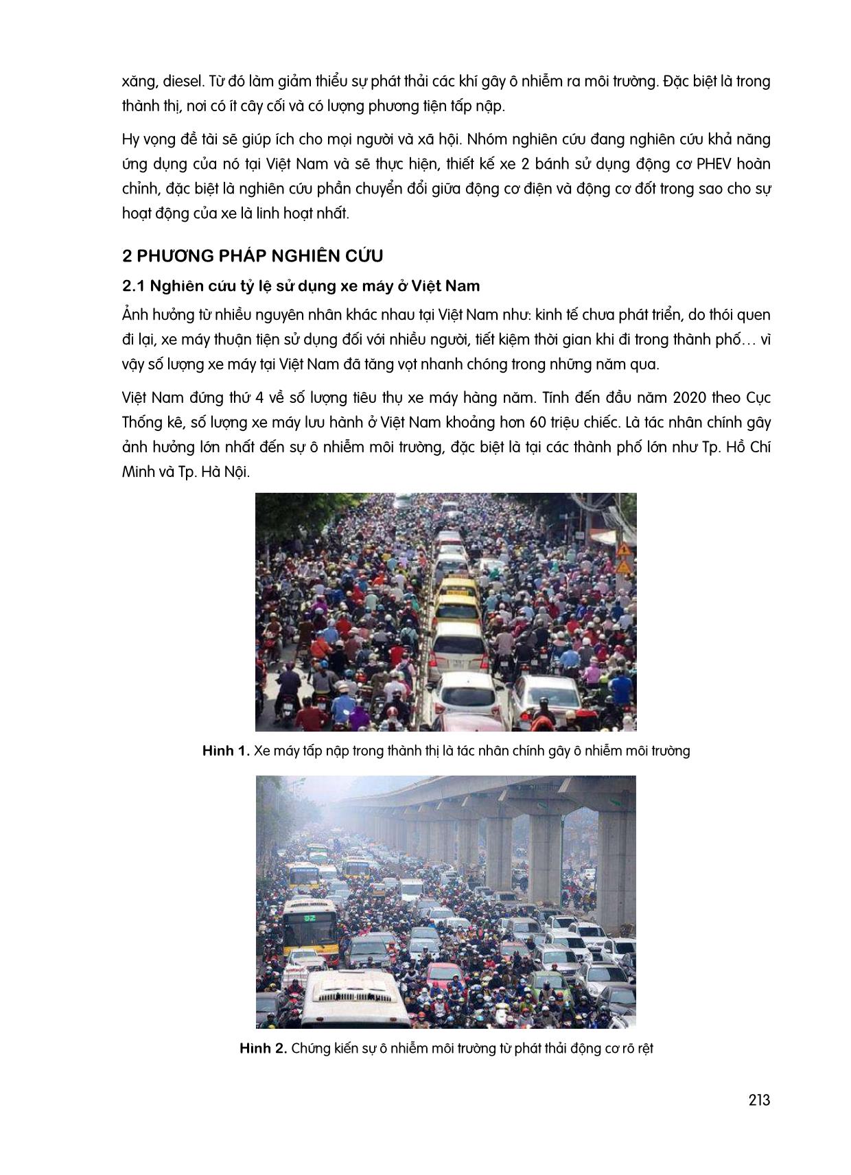 Nghiên cứu tính ứng dụng xe hai bánh sử dụng động cơ PHEV tại Việt Nam trang 2