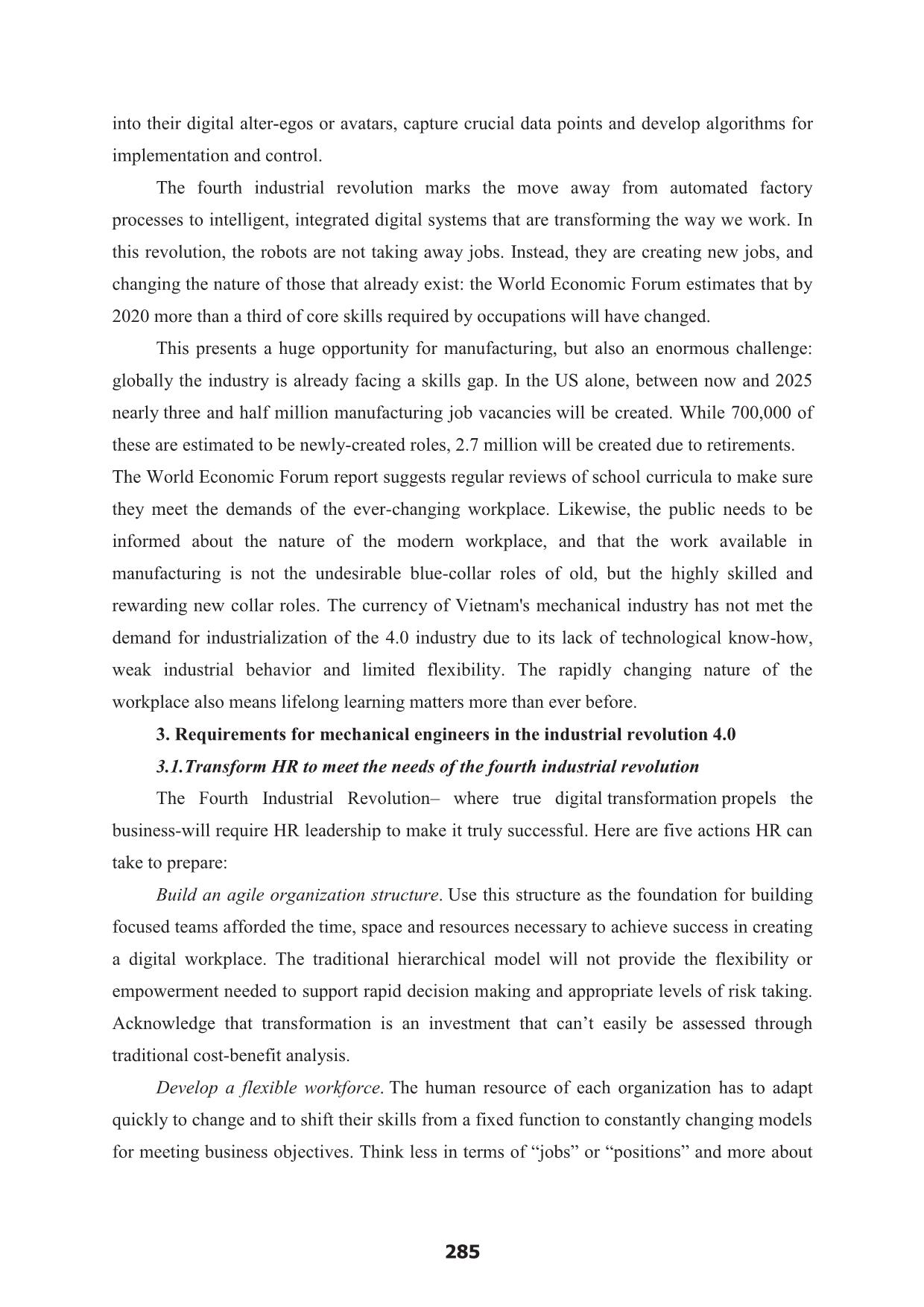 Requirements of human resource in Vietnam mechanical industry in the context of industry 4.0 trang 4