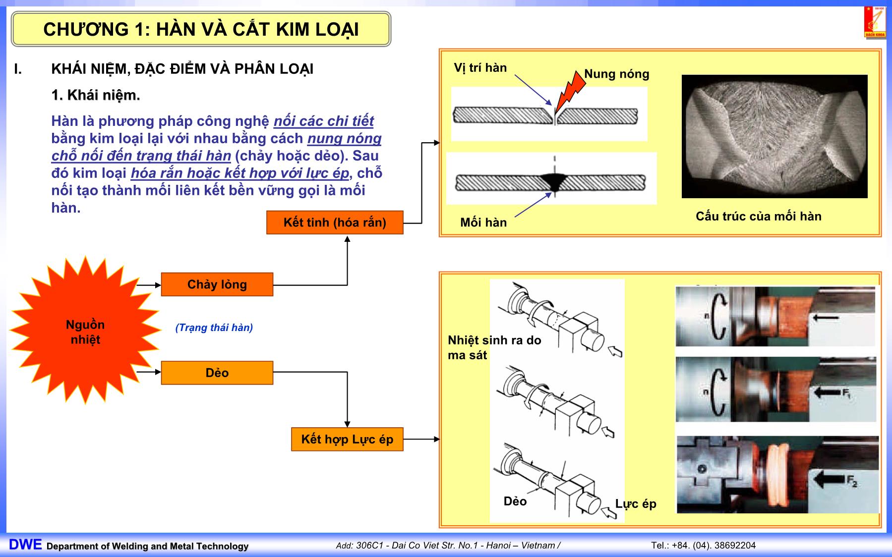 Bài giảng Công nghệ hàn - Chương 1: Hàn và cắt kim loại - Vũ Đình Toại trang 7