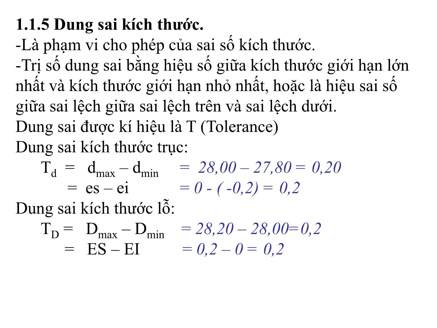 Bài giảng Dung sai lắp ghép - Chương 1: Khái niệm và định nghĩa cơ bản - Phần 1: Dung sai lắp ghép và tiêu chuẩn hóa trang 8