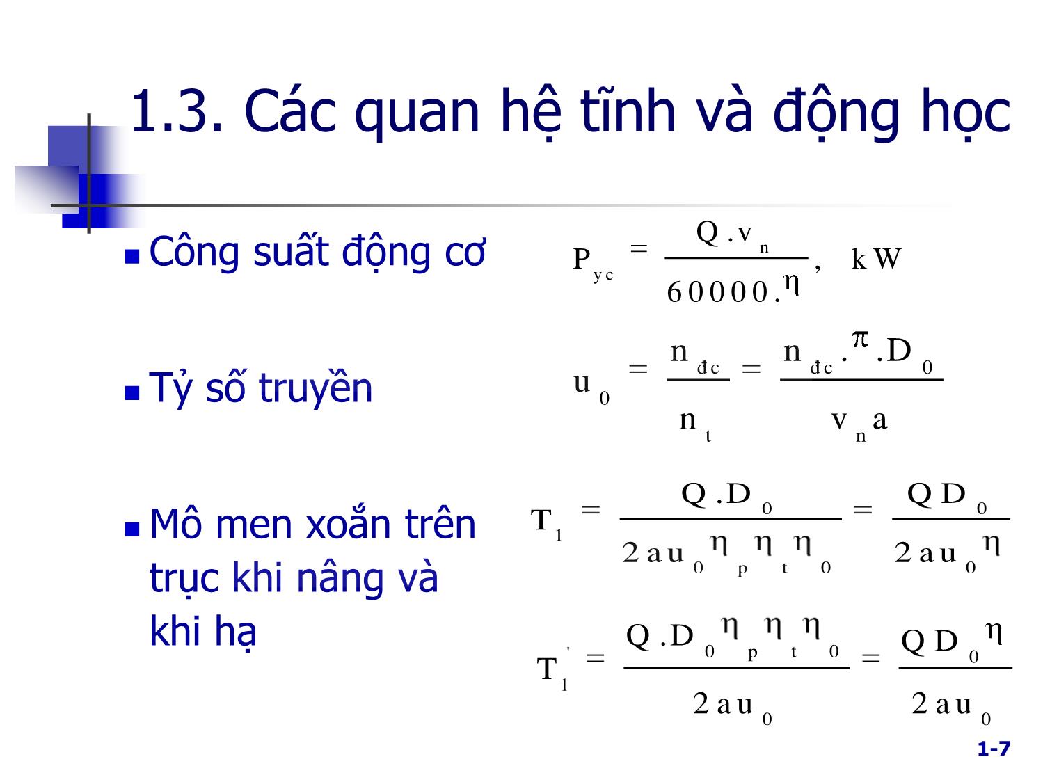 Bài giảng Máy nâng chuyển - Chương 1: Sơ đồ cấu tạo cơ cấu nâng trang 7