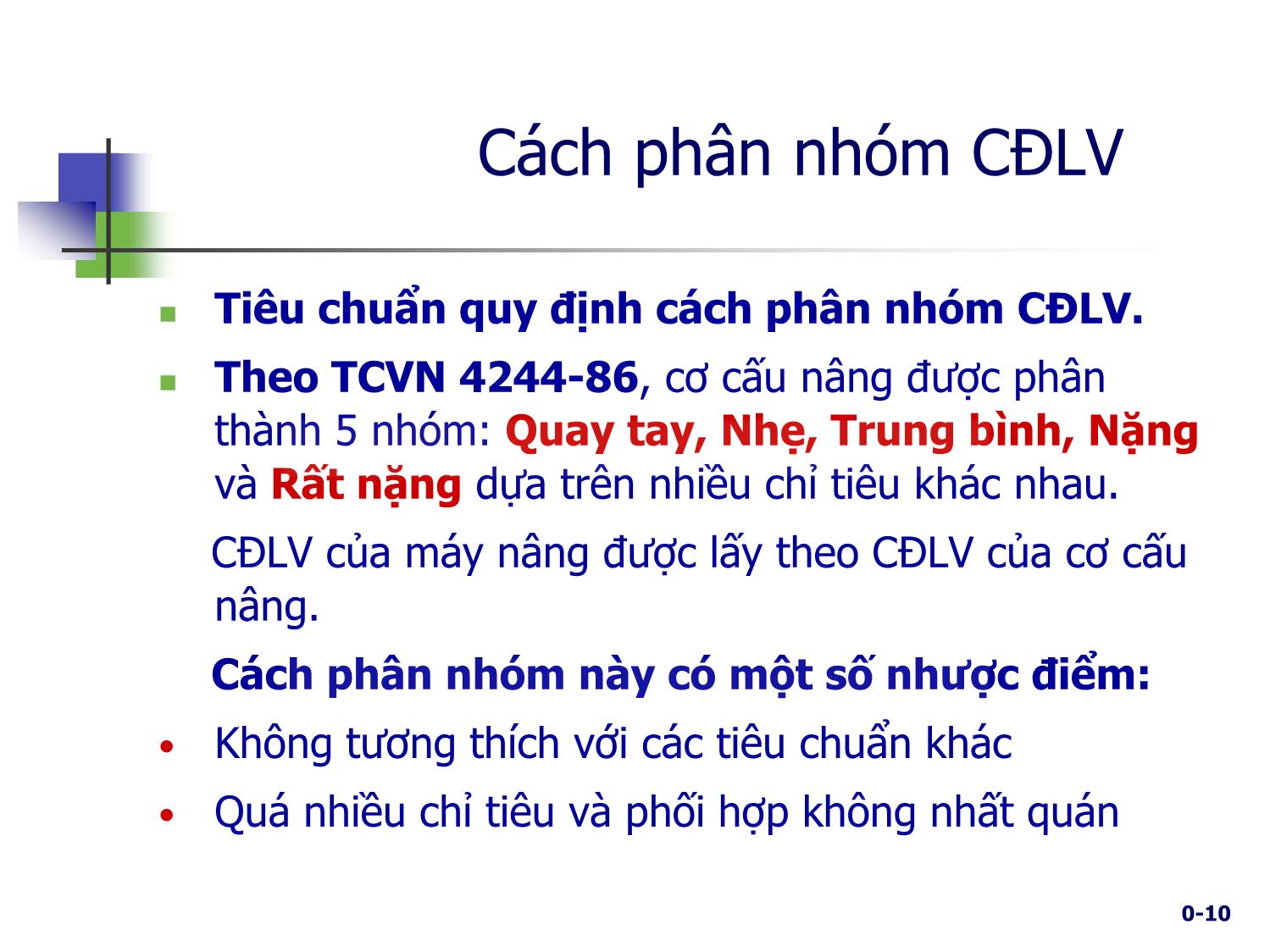 Bài giảng Máy nâng chuyển - Chương 1: Các đặc tính cơ bản của máy nâng - Trịnh Đồng Tính trang 10