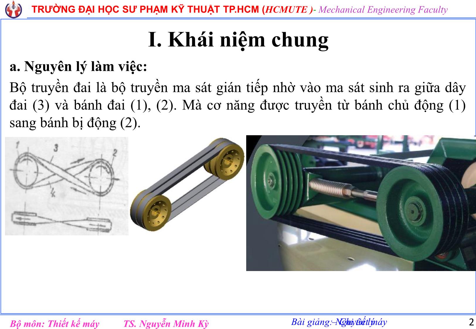 Bài giảng Nguyên lý chi tiết máy - Chương 5: Truyền động đai - Nguyễn Minh Kỳ trang 2