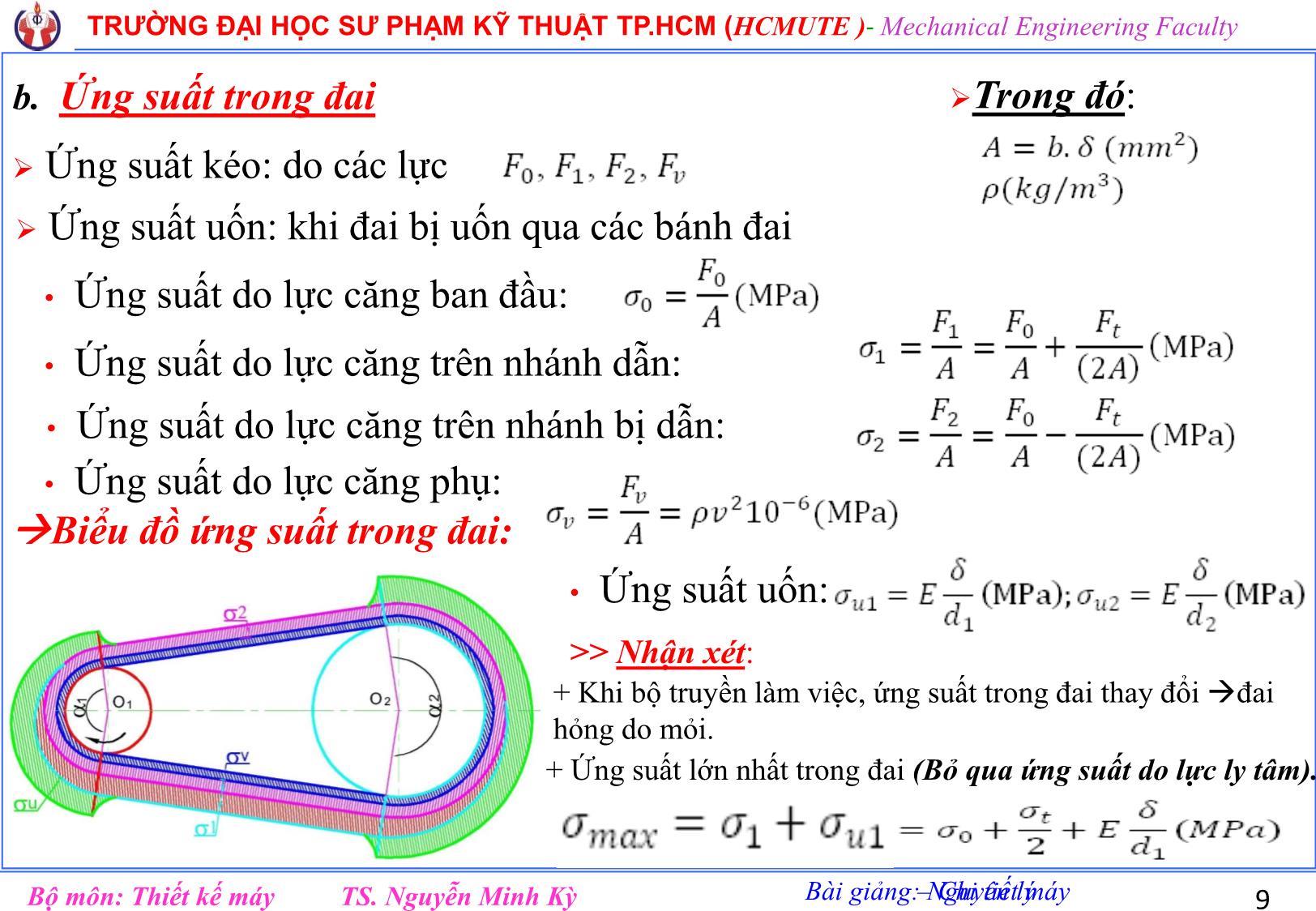 Bài giảng Nguyên lý chi tiết máy - Chương 5: Truyền động đai - Nguyễn Minh Kỳ trang 9