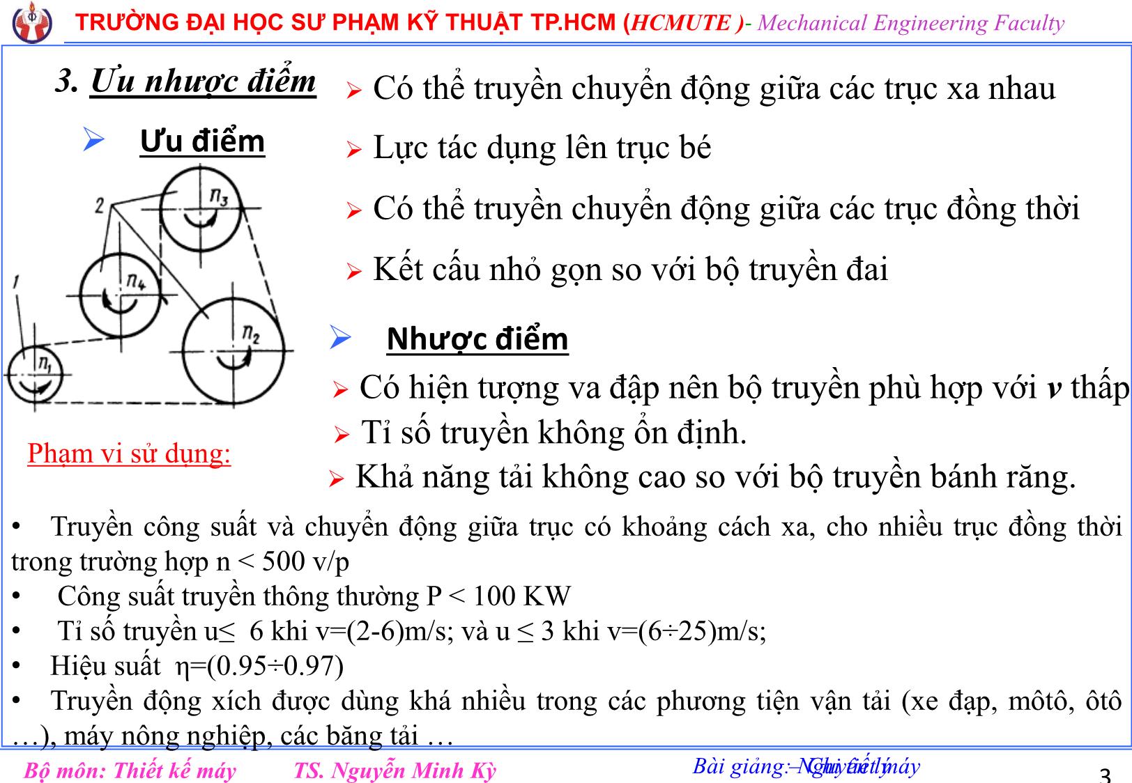 Bài giảng Nguyên lý chi tiết máy - Chương 9: Truyền động xích - Nguyễn Minh Kỳ trang 3