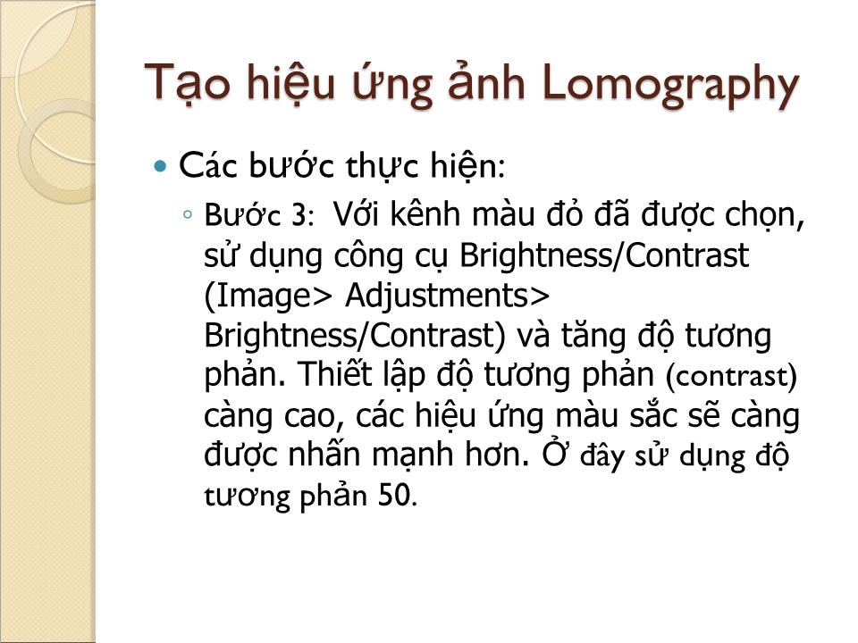 Bài giảng Các hiệu ứng thông dụng trên ảnh màu - Dương Trọng Đính trang 8