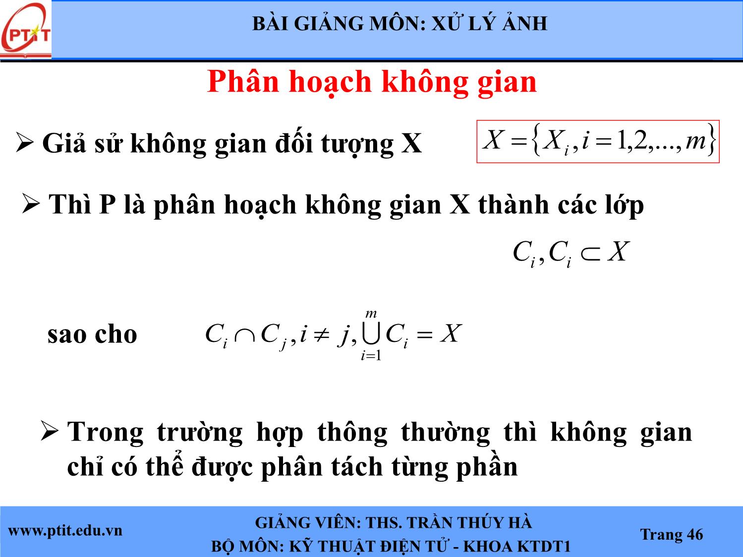 Bài giảng Xử lý ảnh - Chương 6: Nhận dạng ảnh - Trần Thúy Hà trang 7